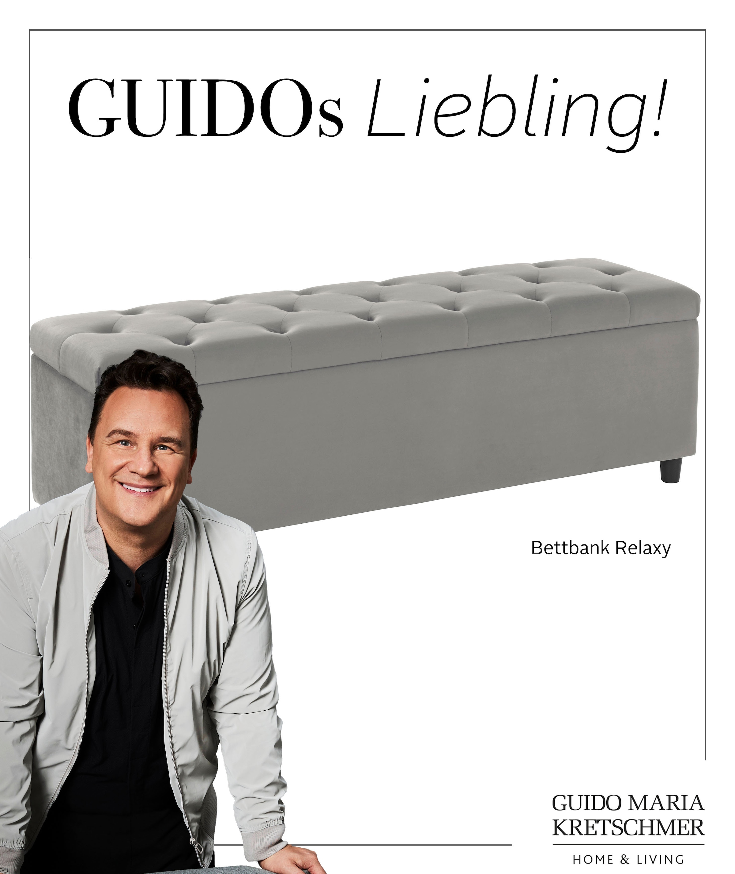 Guido Maria Kretschmer Home&Living Bettbank »Relaxy«, gesteppt, mit Staufach