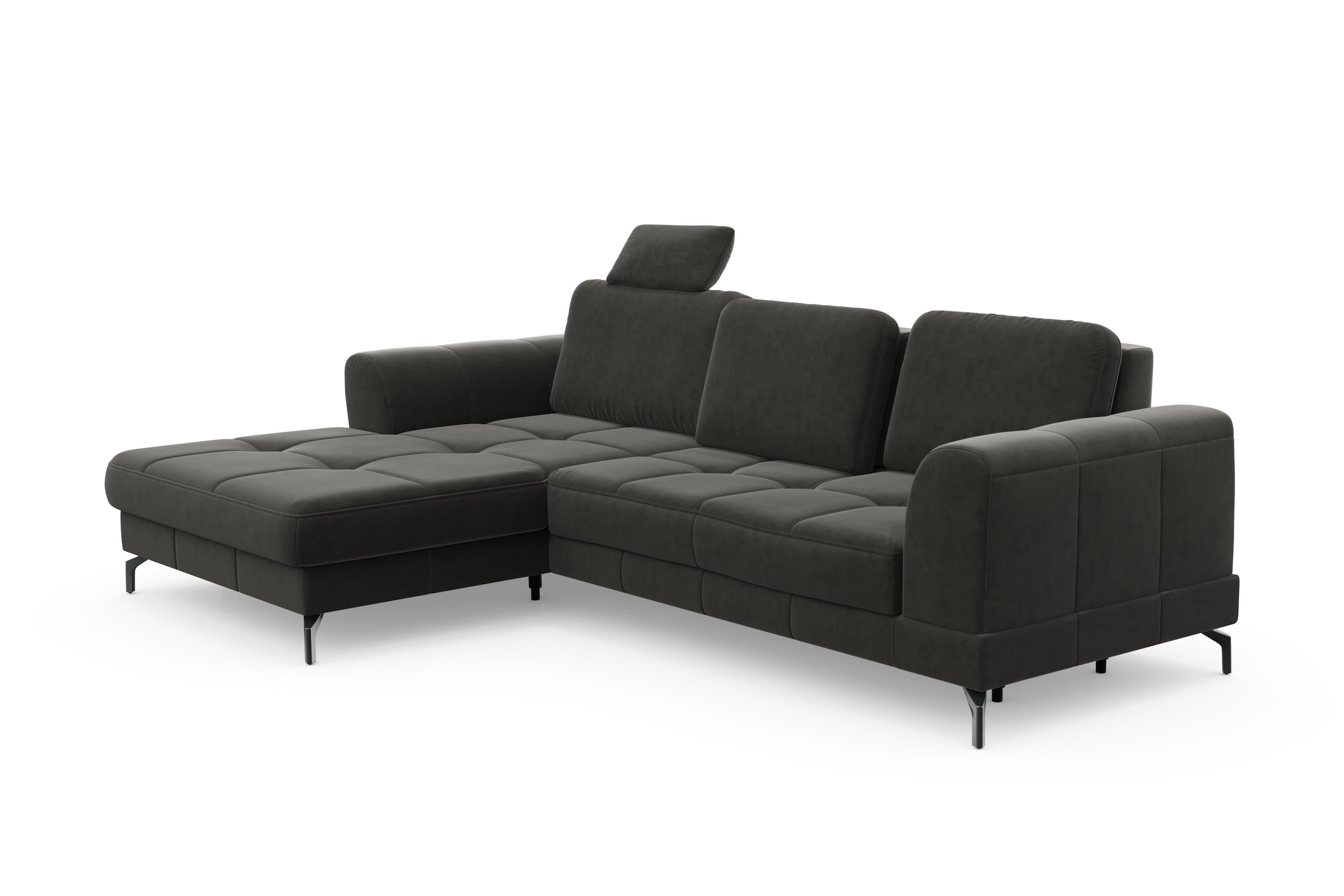sit&more Ecksofa »Bendigo L-Form« inklusive Sitztiefenverstellung, Bodenfreiheit 12 cm, in 2 Fußfarben