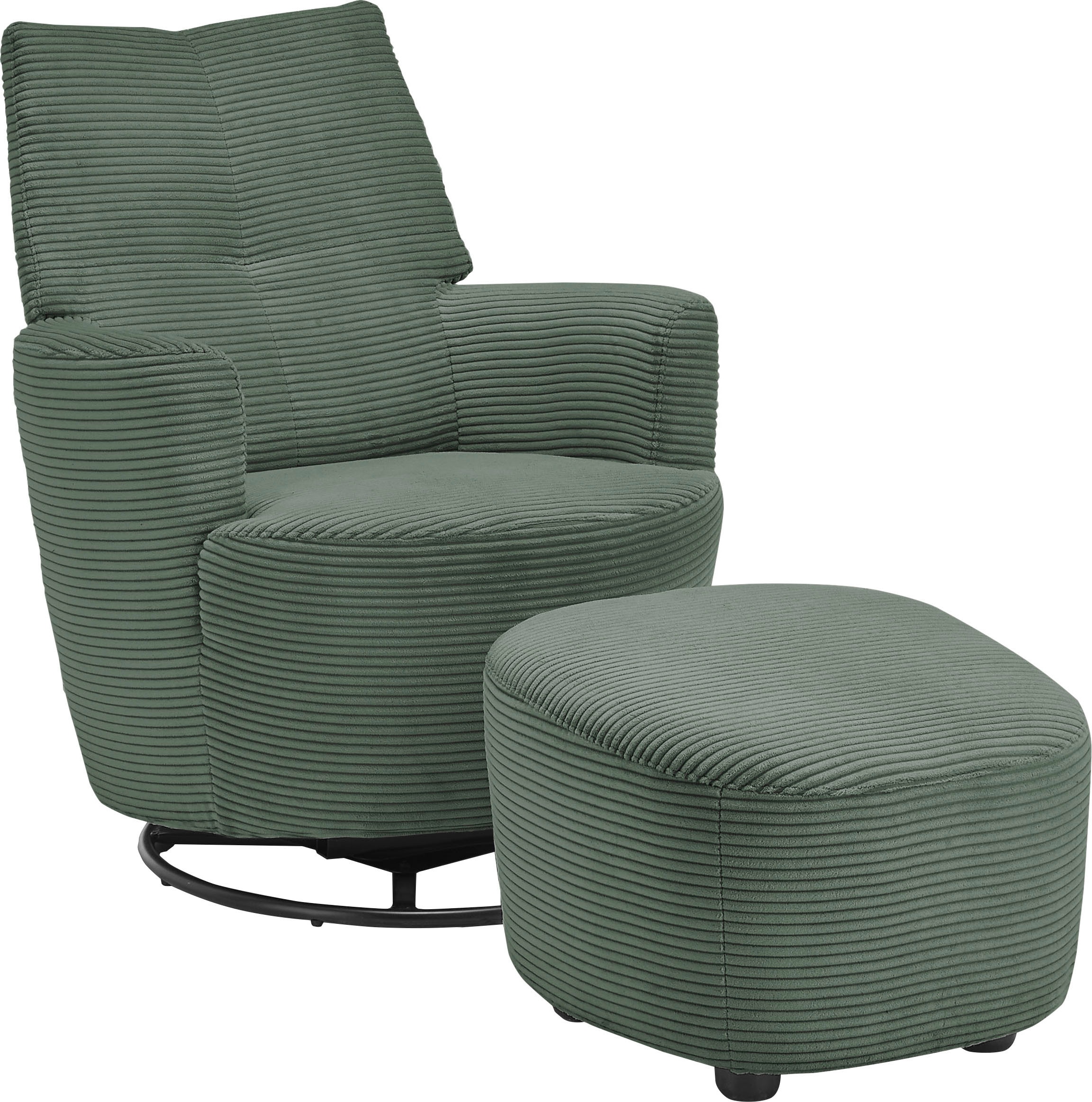 set one by Musterring Relaxsessel »SO 1450«, (Set), mit Dreh- und Wippfunktion, inklusive Hocker