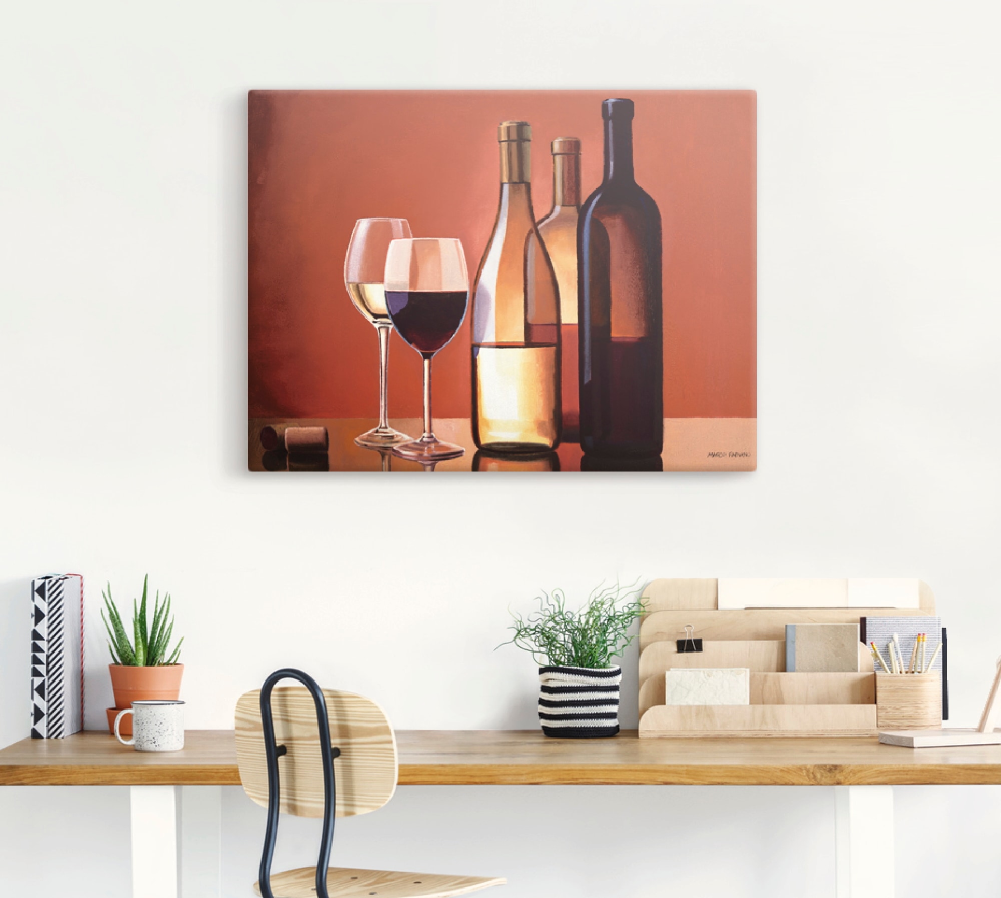 Artland Wandbild »Wein Trio«, Getränke, (1 St.), als Leinwandbild, Wandaufkleber oder Poster in versch. Größen