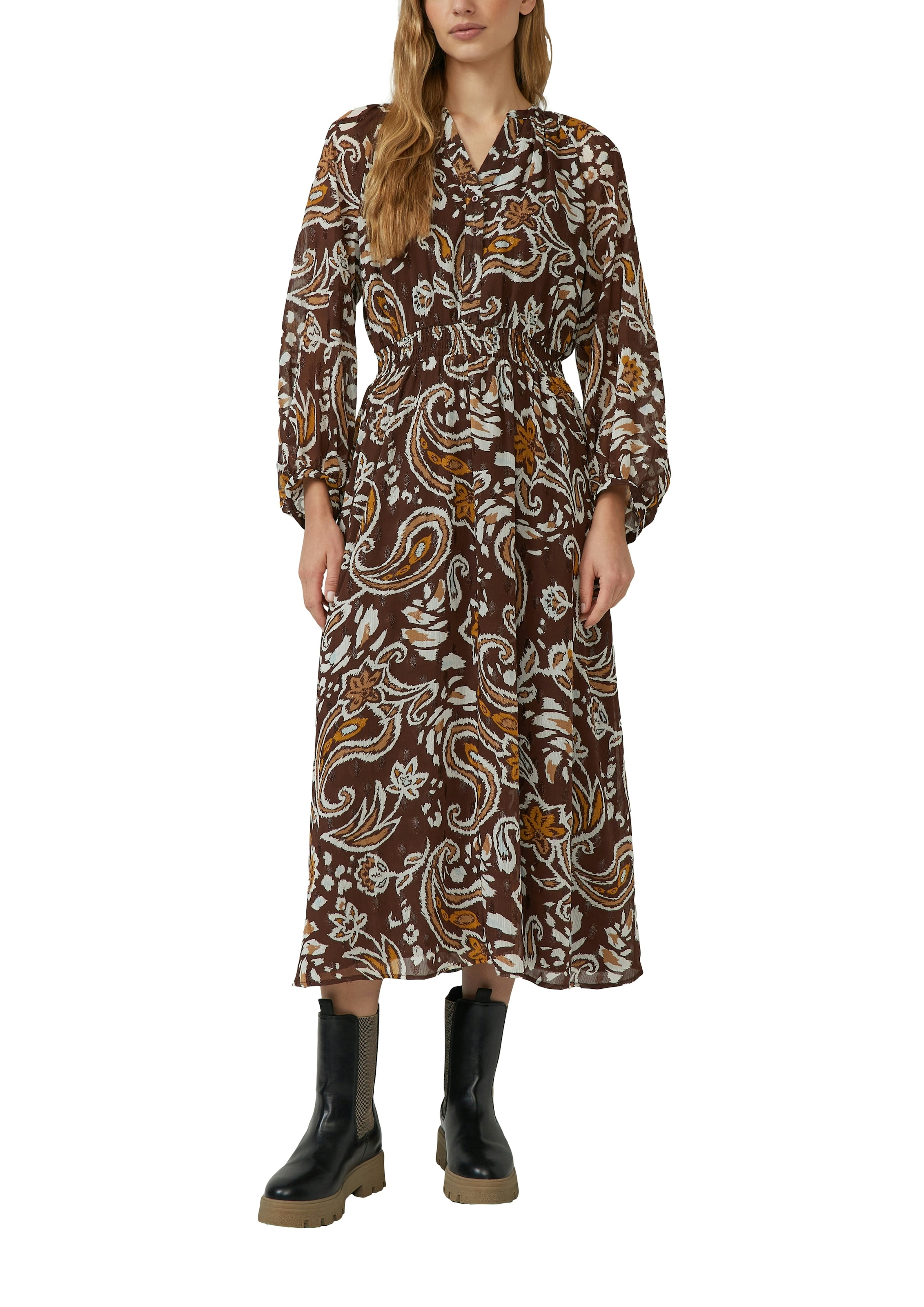 s.Oliver Chiffonkleid Ohne Taschen mit Effektgarn im Relaxed Fit