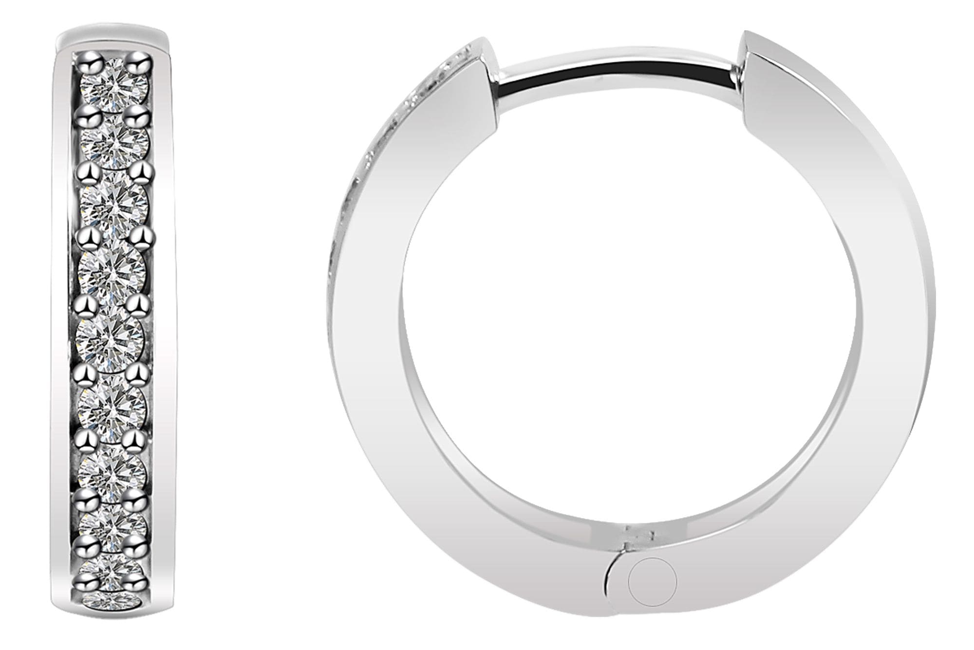 Adelia´s Paar Creolen »Damen Ohrringe ¿ Klappcreole aus 925 Silber mit Zirkonia«