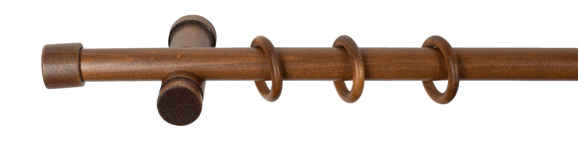 SN DECO GROUP Gardinenstange »Cafiro« 1 läufig-läufig Fixmaß 28 mm, Holz, verschiedene Längen und Farben, Komplettset