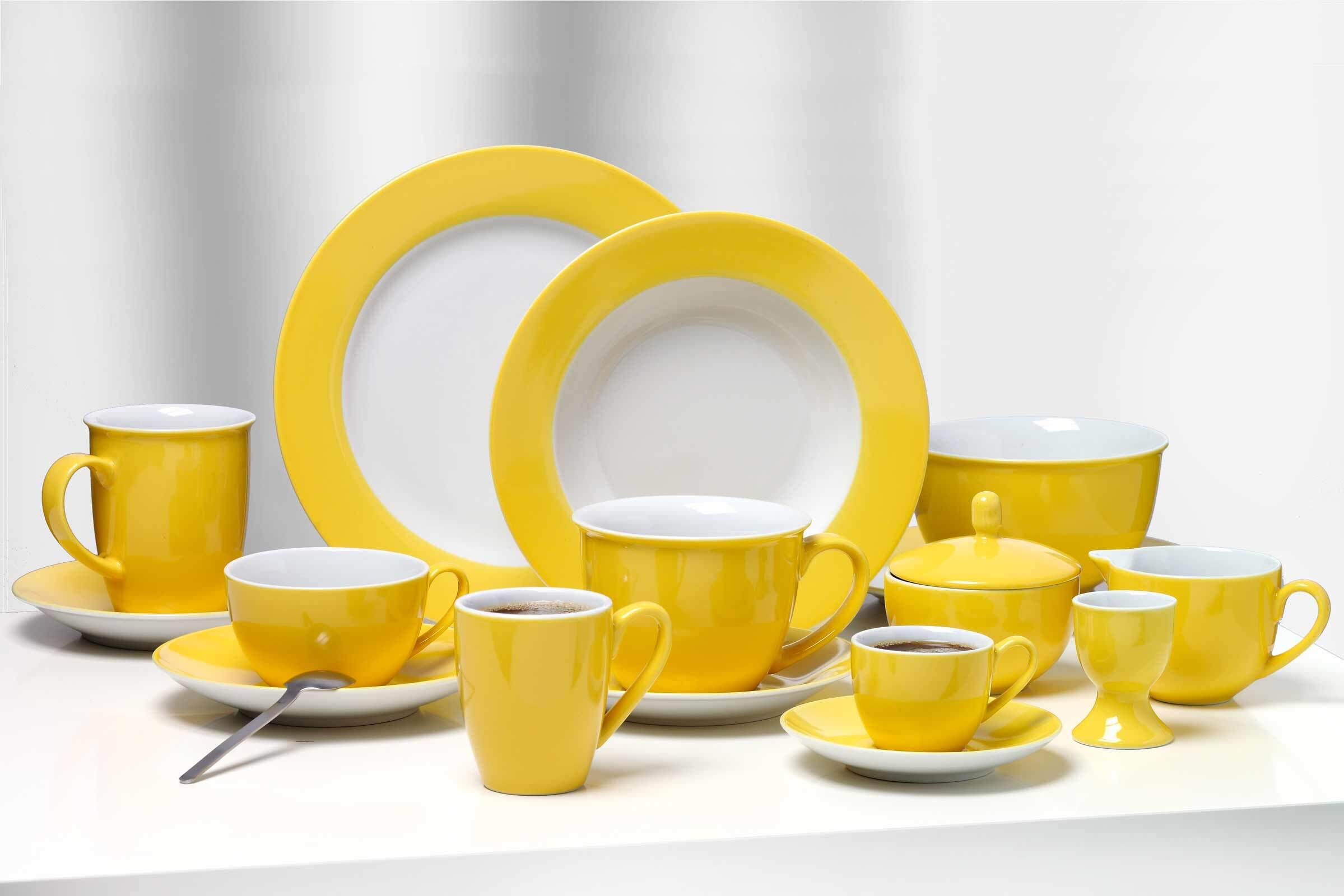 Ritzenhoff & Breker Espressotasse »Espressotassen mit Untertassen Doppio 80 ml 6er Set bunt« Spülmaschinenfest, Mikrowellensicher