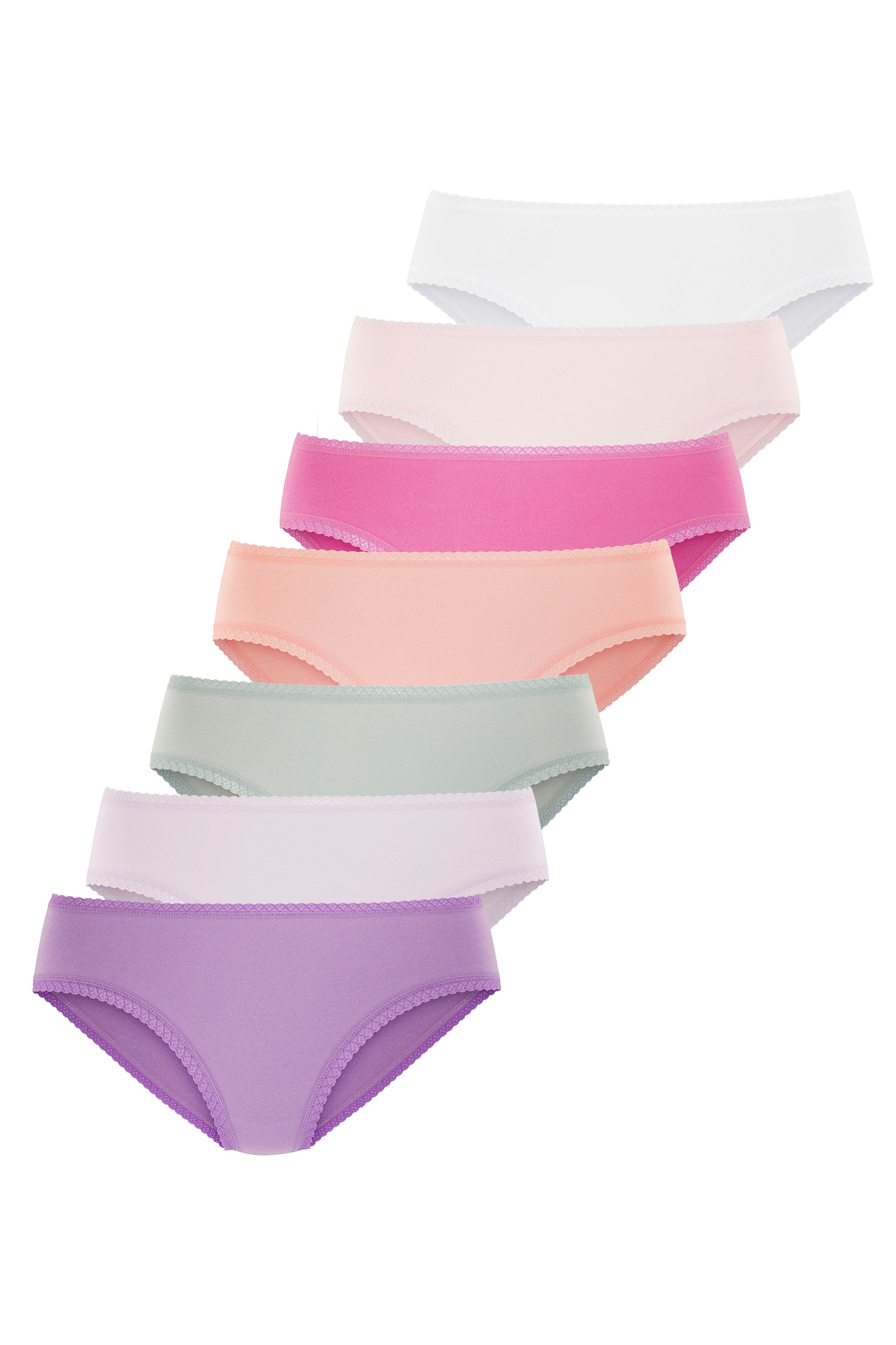 Vivance Jazz-Pants Slips, (7er-Pack), aus weicher Baumwollqualität mit feiner Spitzeneinfassung