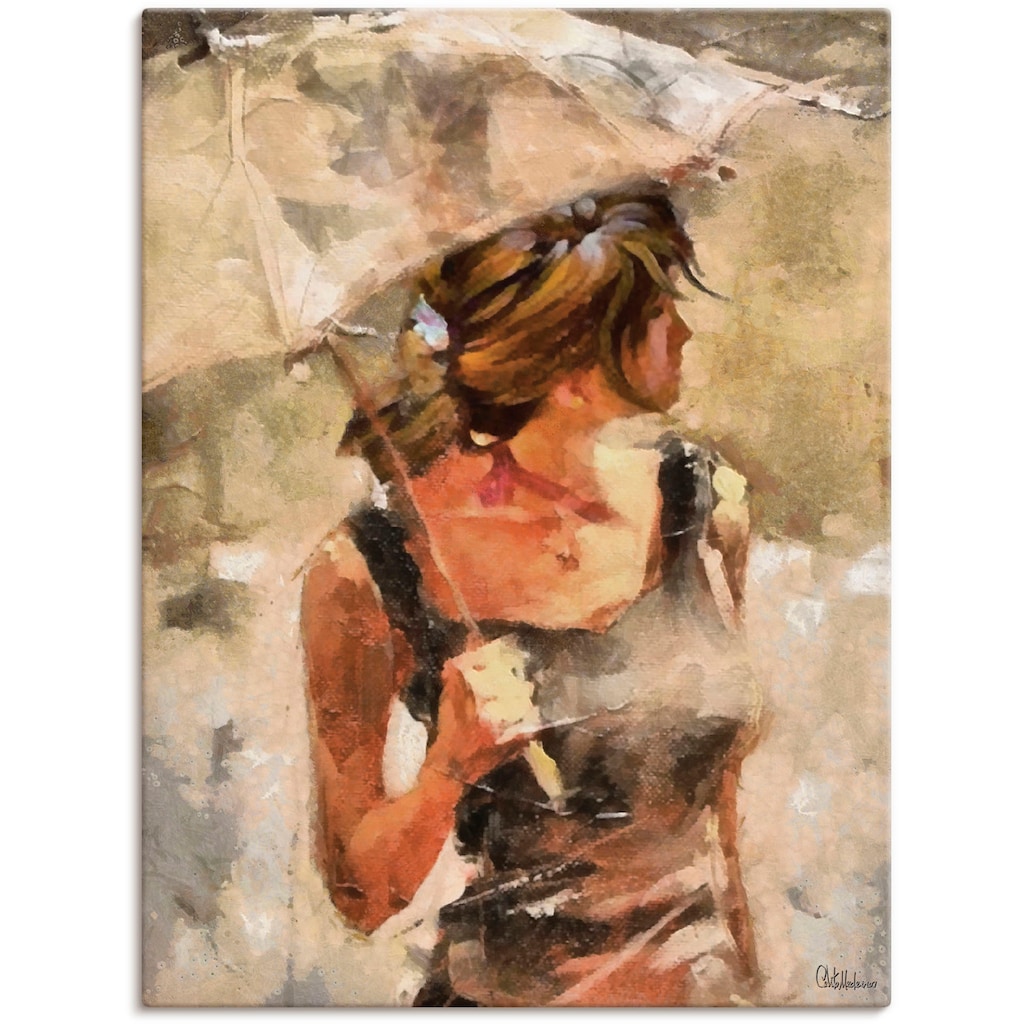 Artland Wandbild »Lady mit Regenschirm«, Portrait, (1 St.)