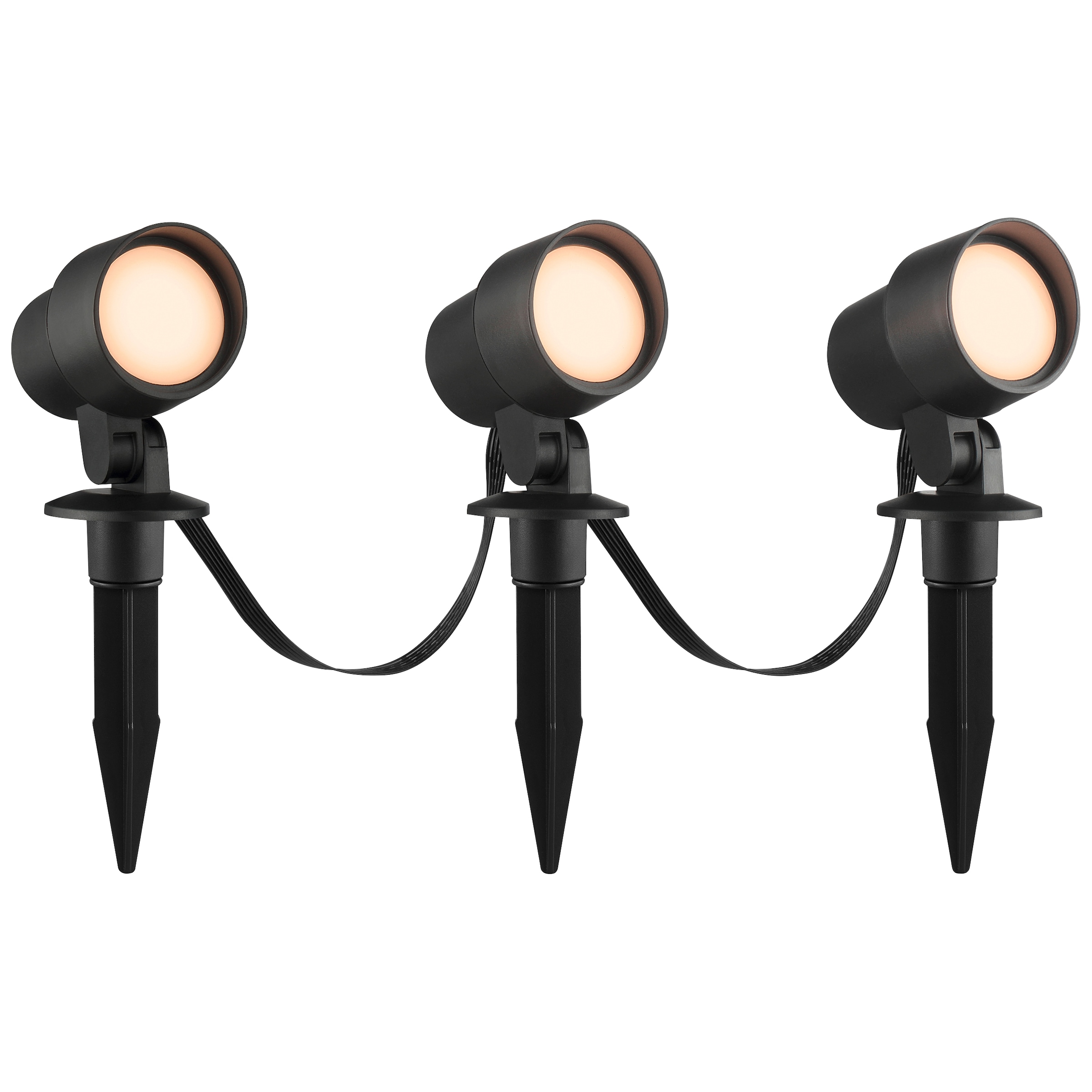 Brilliant LED Gartenleuchte »Kamara« LED-Modul 3 Stk. RGB | warmweiß - kaltweiß LED Gartenspieß Set, dimmbar, RGB, CCT, IP44, schwarz, App steuerbar