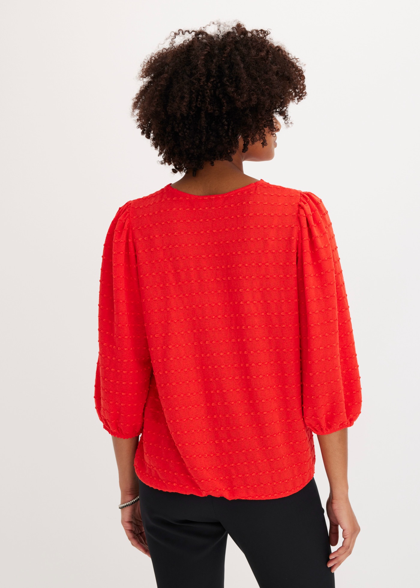 bonprix Tunikashirt Oversize-Passform, ohne Kragen, aus Polyester, Viskose und Elasthan