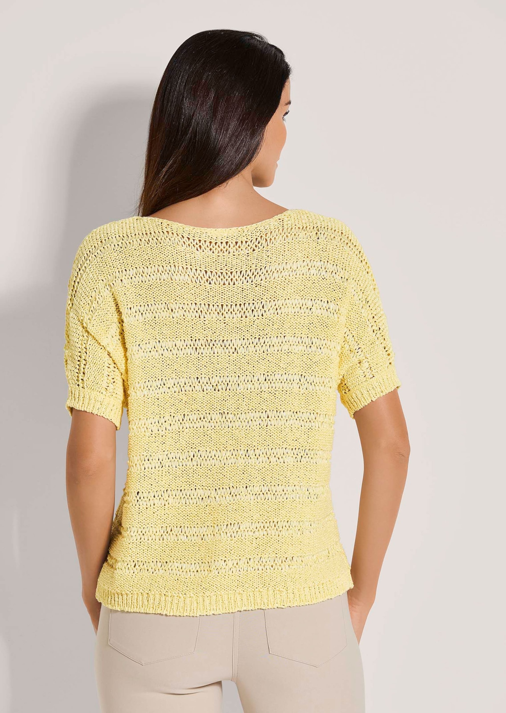 MADELEINE Longpullover »Pullover Bändchen-Pullover mit Glanz-Effekt«