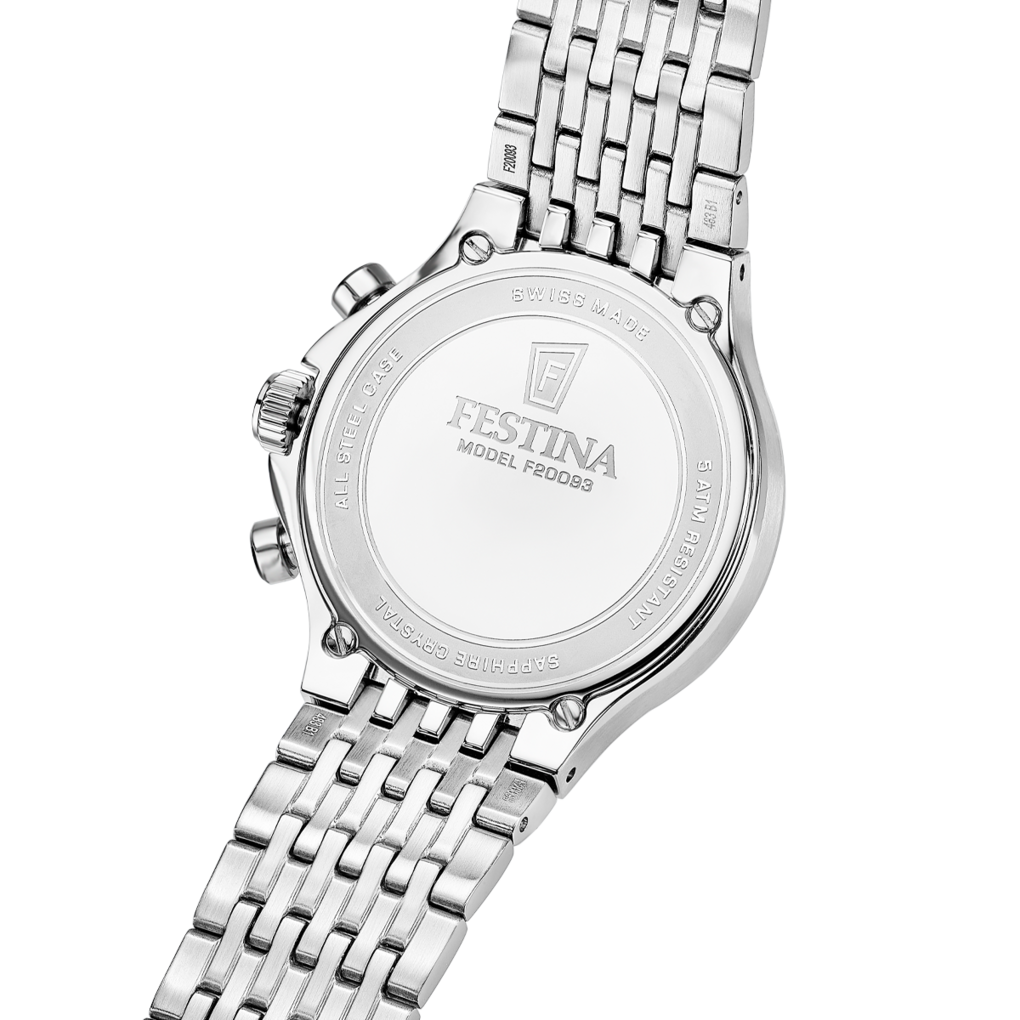 Festina »Chrono« Quarzuhr, Armbanduhr, Herrenuhr, Swiss Made, Edelstahlarmband, analog