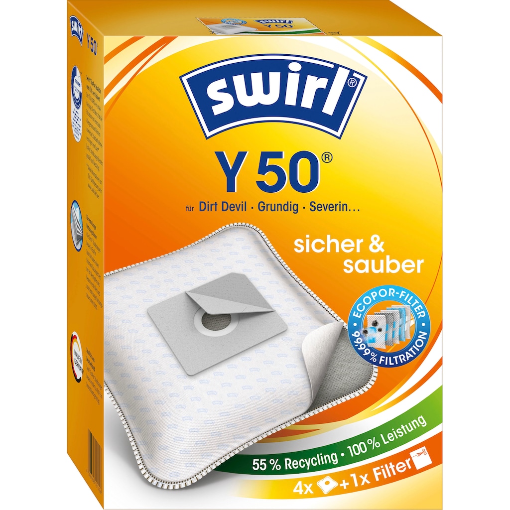 Swirl Staubsaugerbeutel »Y 50 für Dirt Devil, Progress, Samsung und Fakir«, (Packung)