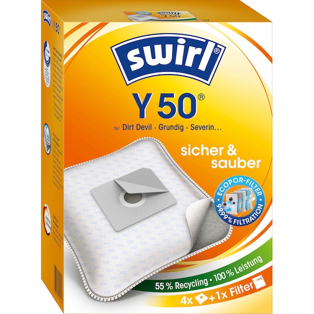Swirl Staubsaugerbeutel »Y 50 für Dirt Devil, Progress, Samsung und Fakir«,  (Packung), 4er- Pack jetzt online bei OTTO