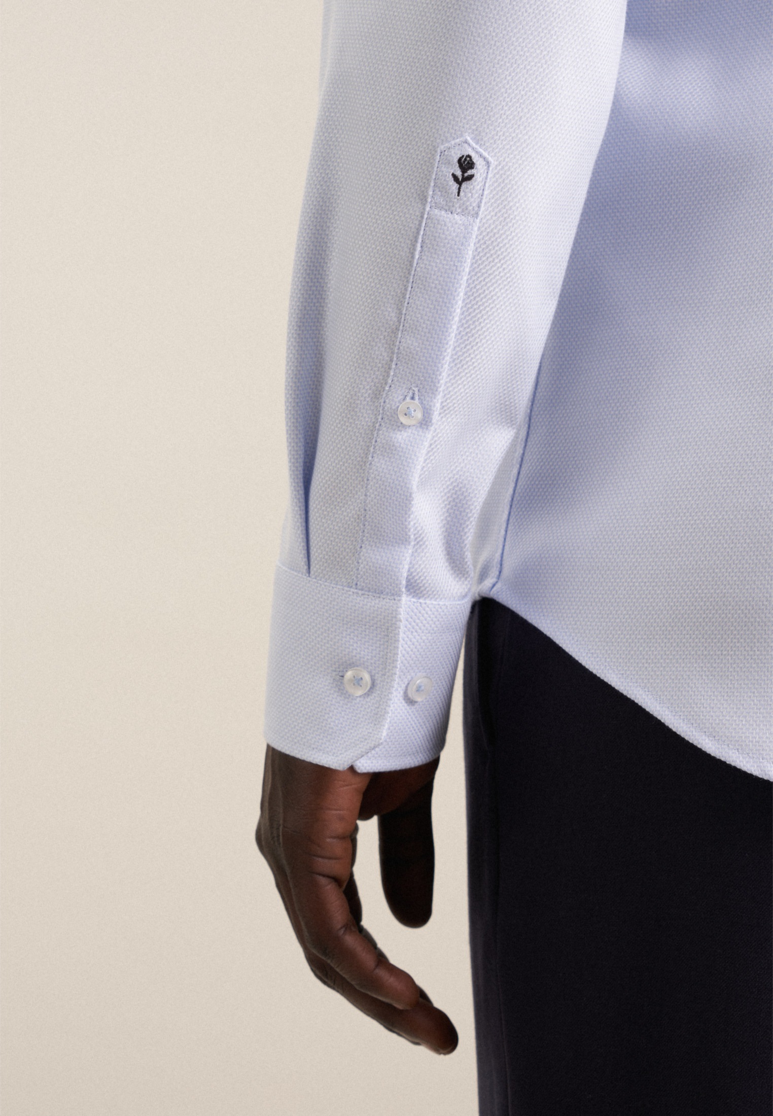 seidensticker Businesshemd »Slim«, Slim Extra langer Arm Kentkragen Kleinmuster