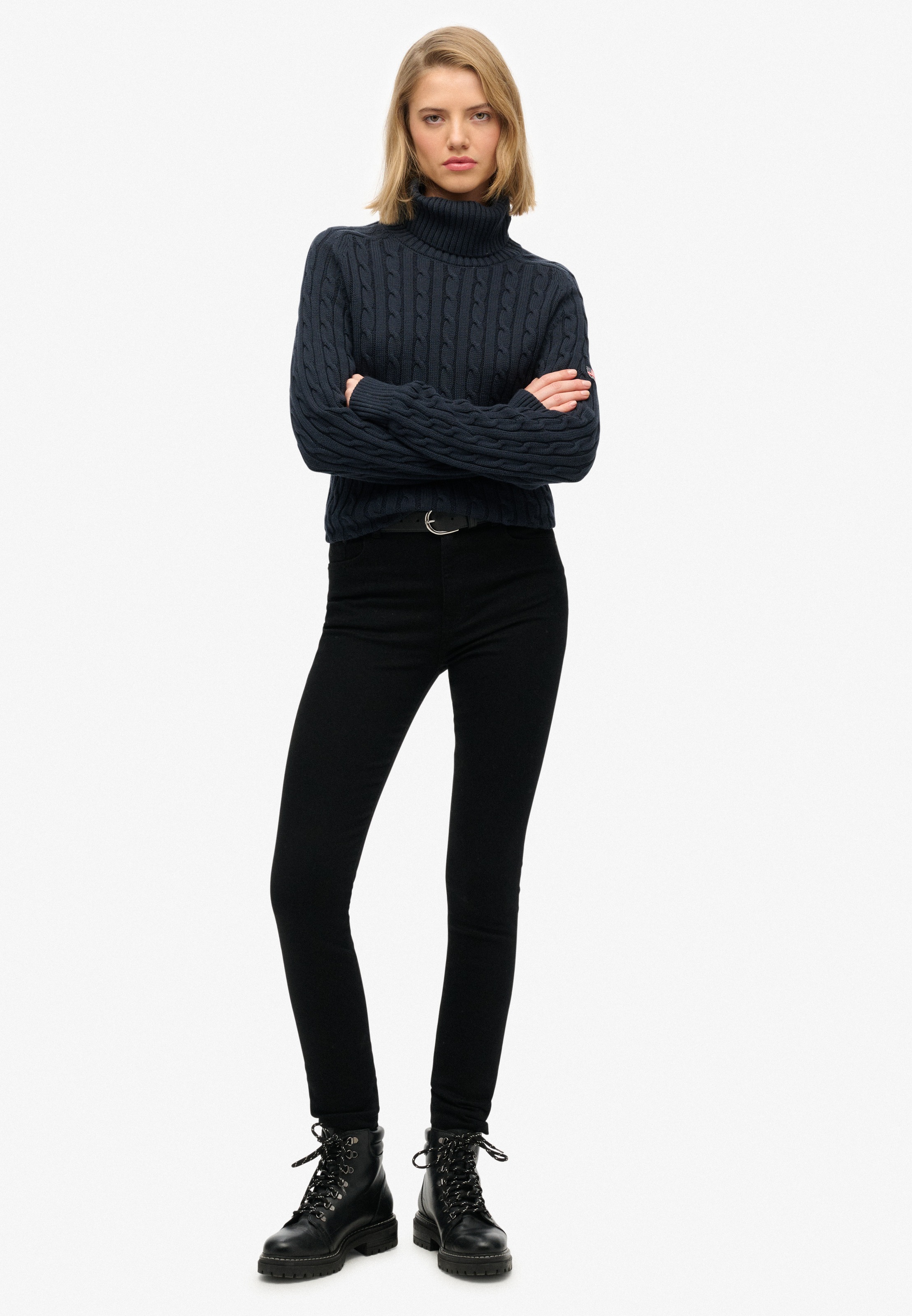 Superdry Rollkragenpullover »SLOUCHY CABLE ROLL NECK« Baumwolle, loose fit