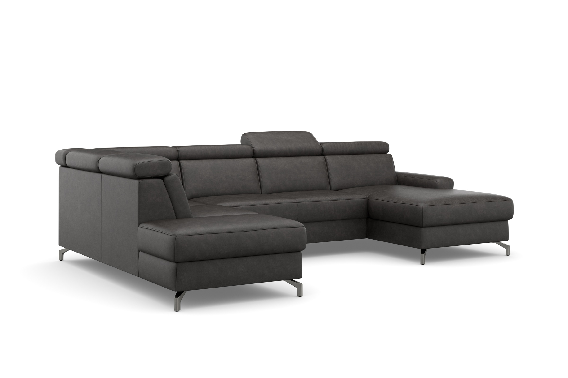 sit&more Wohnlandschaft »Scarlett U-Form«, inklusive Kopfteilverstellung, wahlweise mit Bettfunktion, Bettkasten