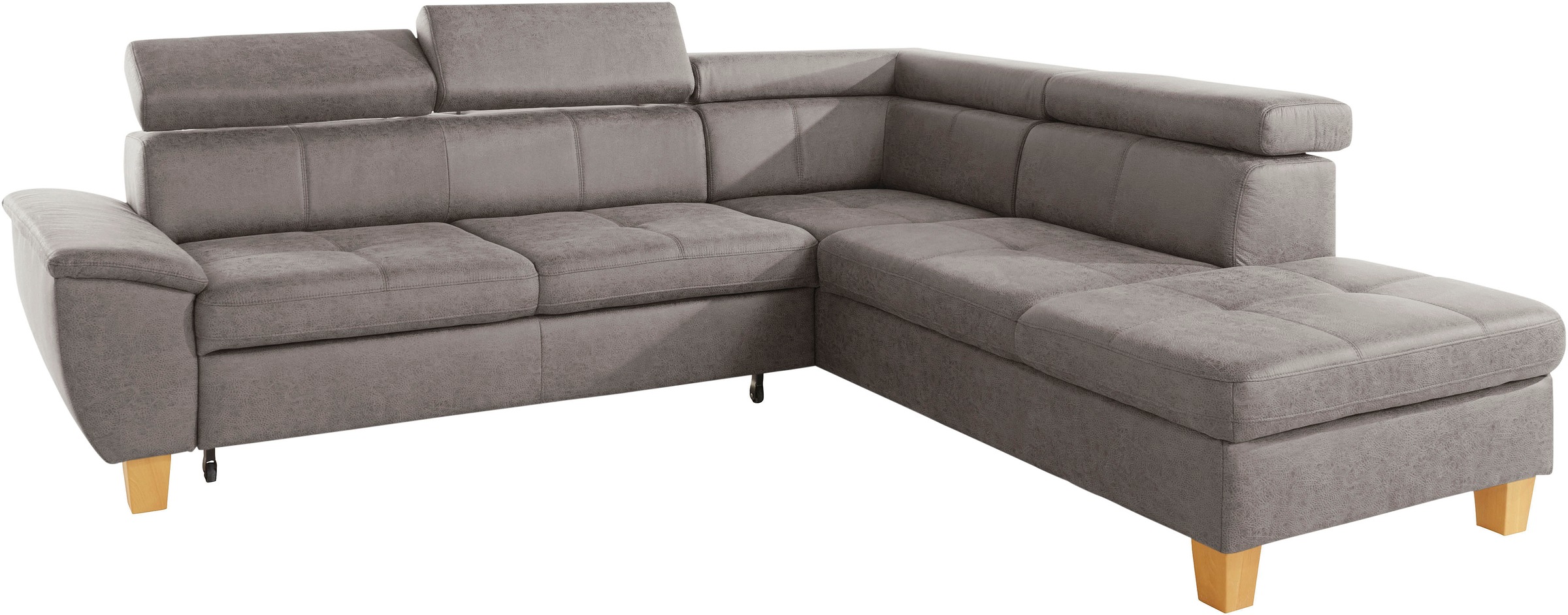 exxpo - sofa fashion Ecksofa »Enya, L-Form«, mit Kopfteilverstellung, wahlweise Bettfunktion u. Bettkasten