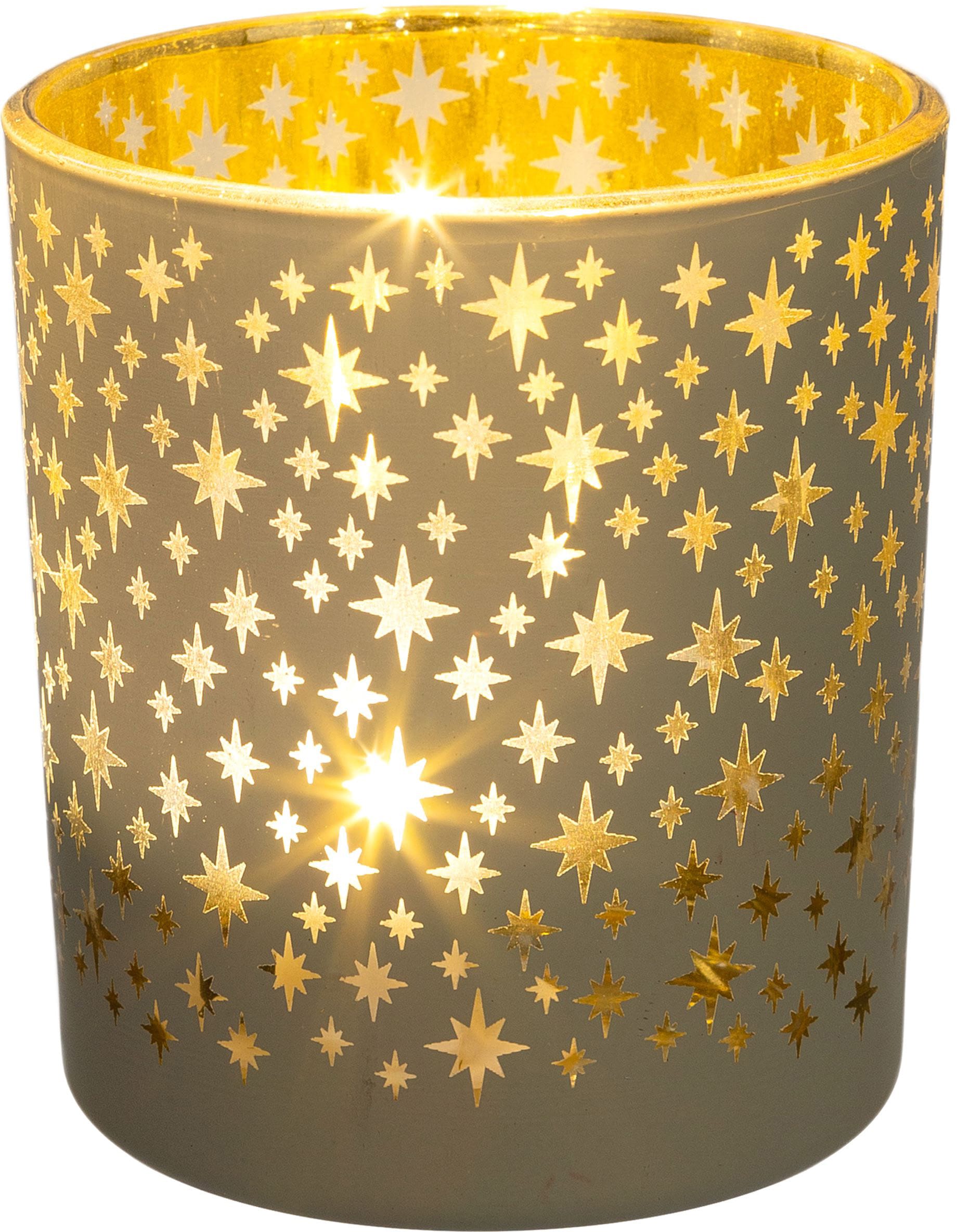 Creativ deco Teelichthalter »Weihnachtsdeko«, (4 St.), mit goldfarbener Innenseite