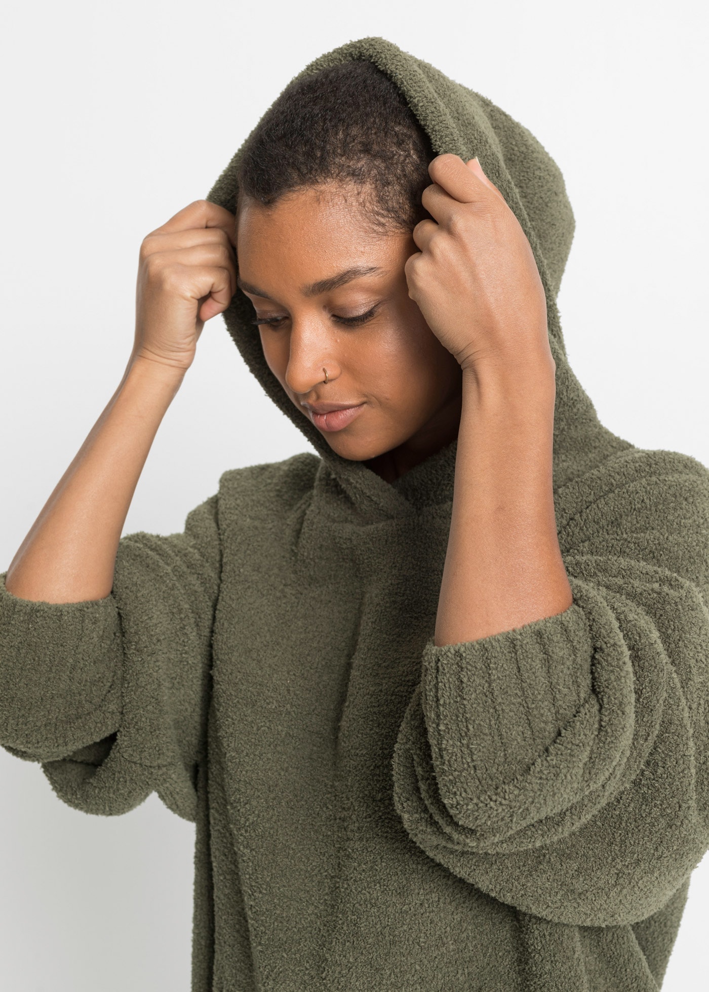 bonprix Strickpullover , Kapuzenpullover in Teddy-Fleece
