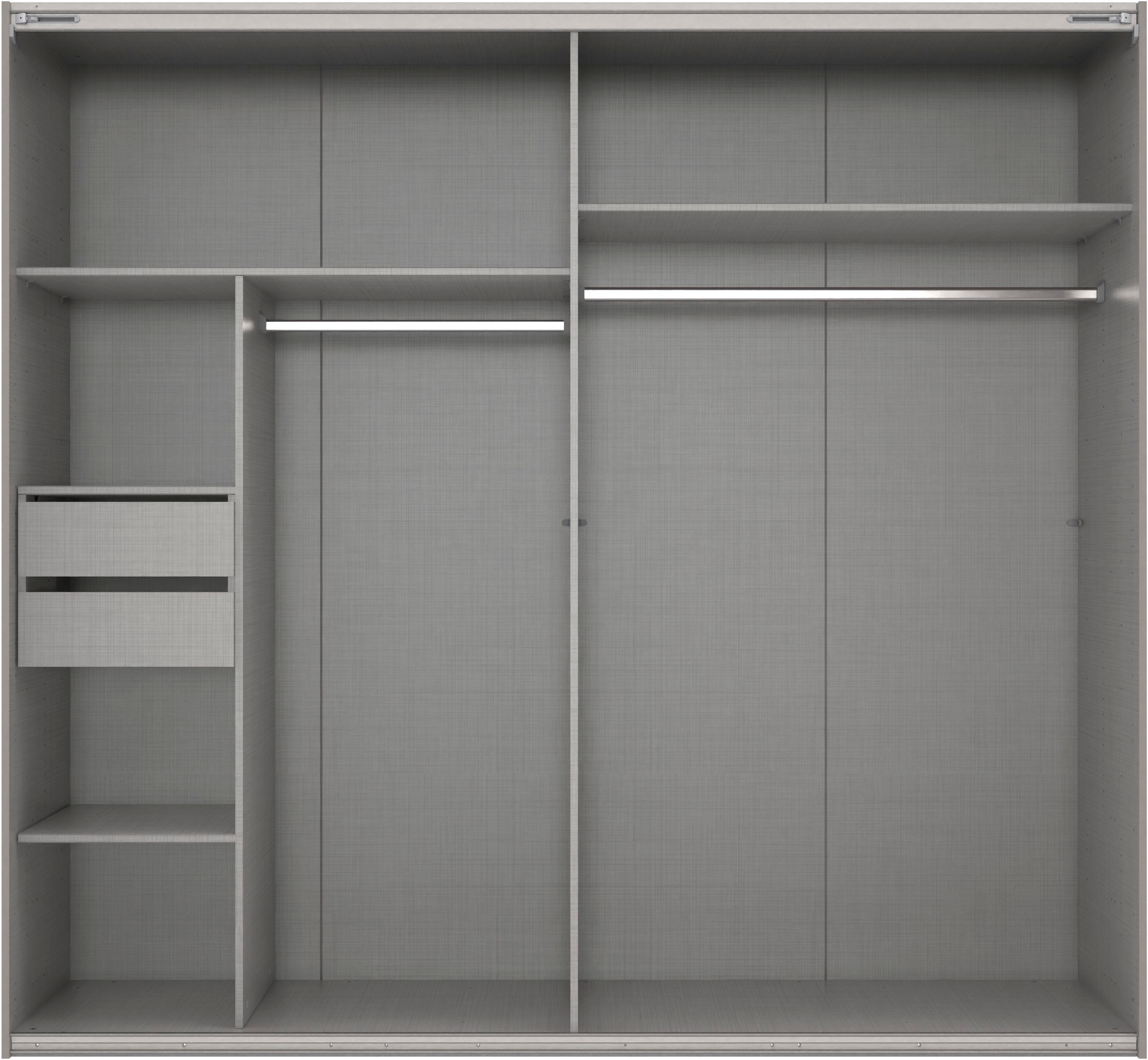 Wimex Kleiderschrank »Mugano, Made in Germany, Lieferung bis in Deine Etage und Stellort«, (wähle Deine Ausstattung: Basic oder Premium!), 3 Schwebetüren, große Größen, mit oder ohne Spiegel, Metallgriffe