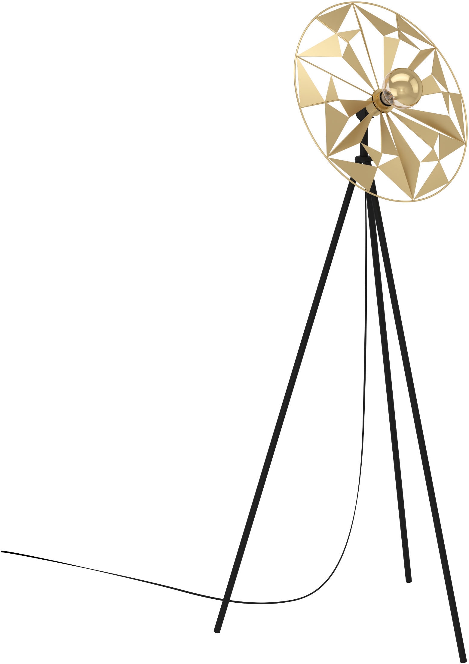 Stehlampe »CASTANUELO«, Stehleuchte in schwarz und gold aus Stahl - exkl. E27 - 1X40W