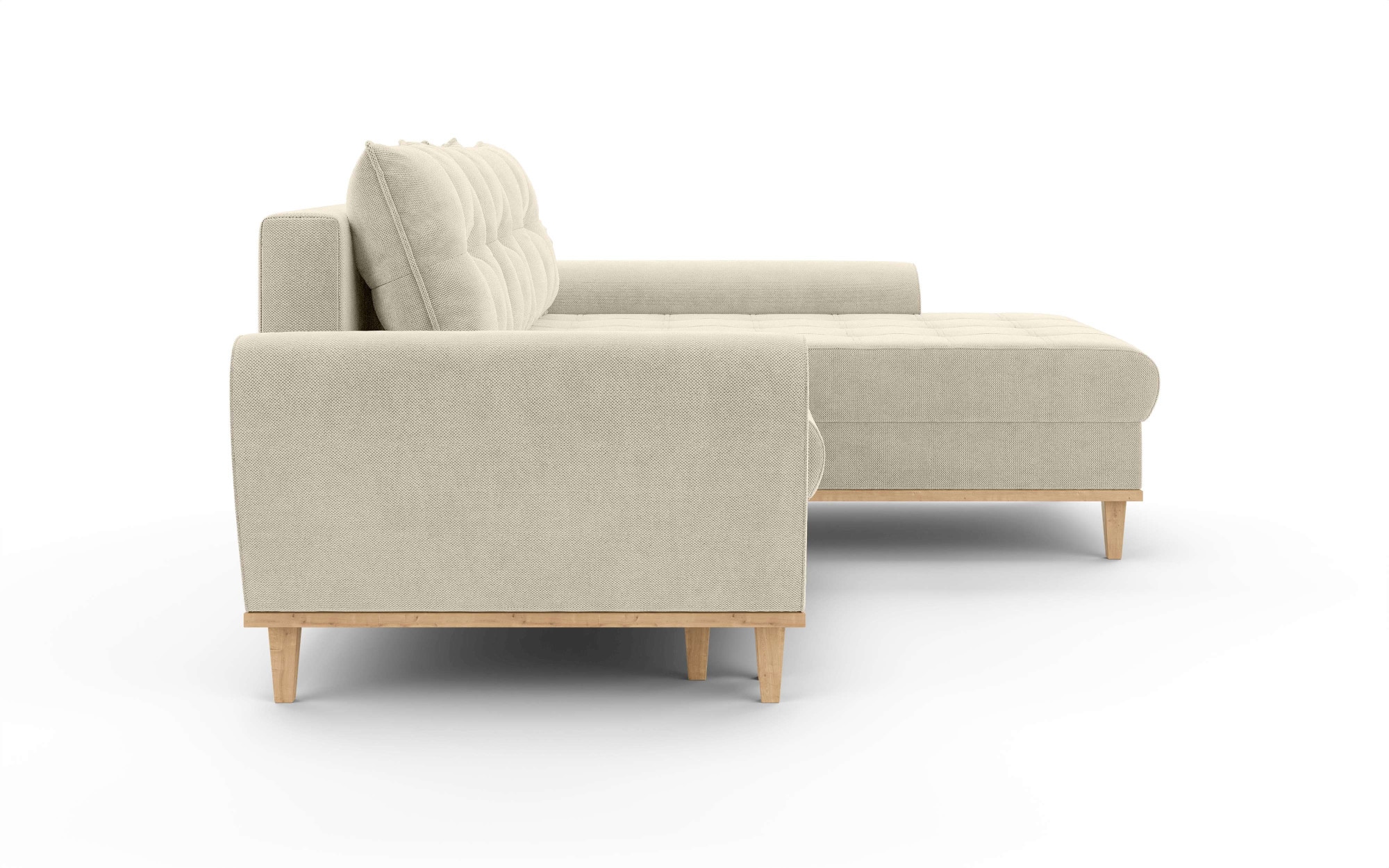Home affaire Ecksofa »Ahrdorf mit Bettfunktion und Bettkasten, Maße: B/H/T 268/86/175 cm«, L-Form mit 3 Rückenkissen und moderne gerundete Armlehnen