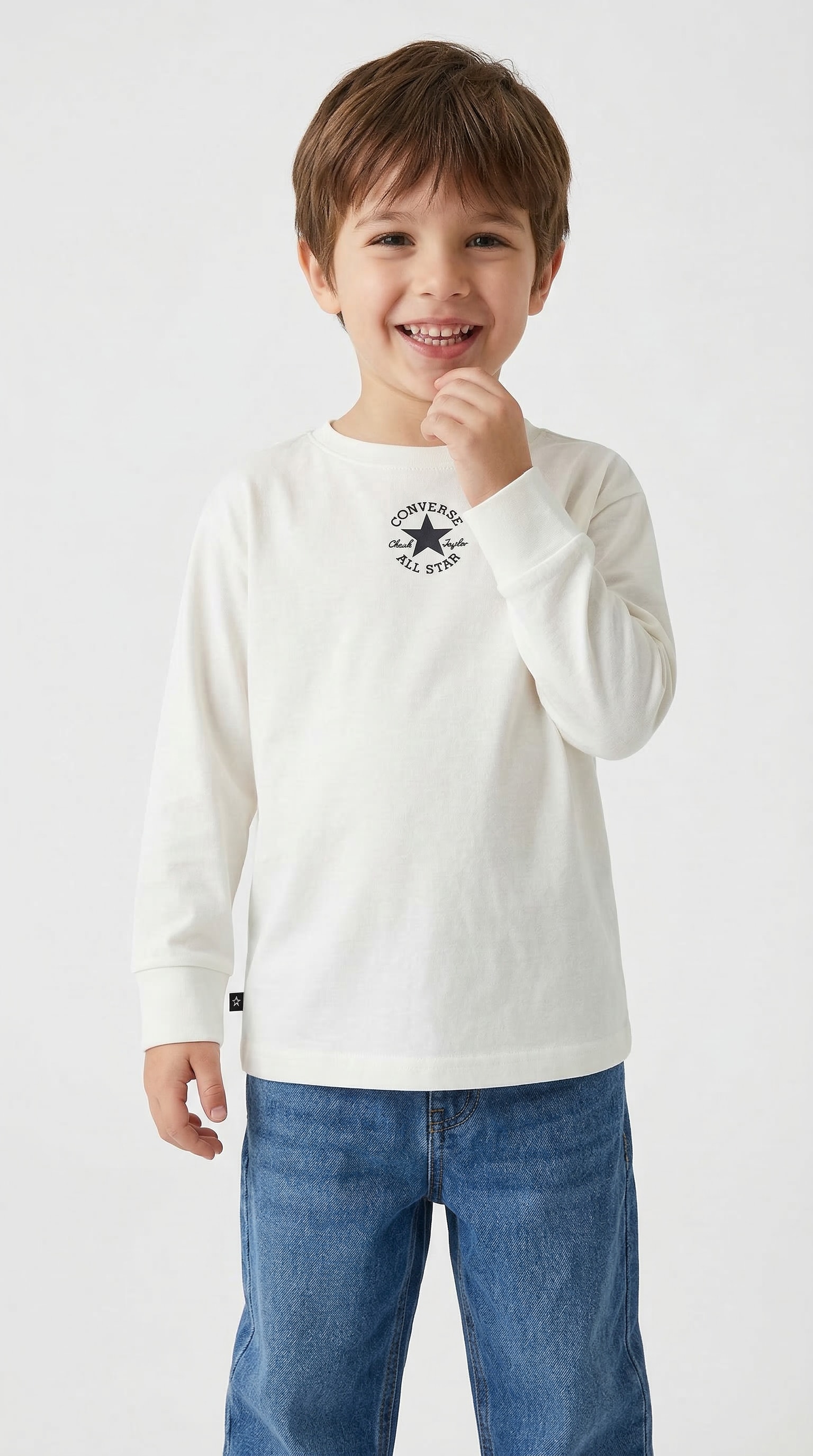 Converse Langarmshirt »CNVN SUSTAINABLE CORE L/S TEE« Langarm, sportlicher Stil, für sportliche Aktivitäten, in Größe 104