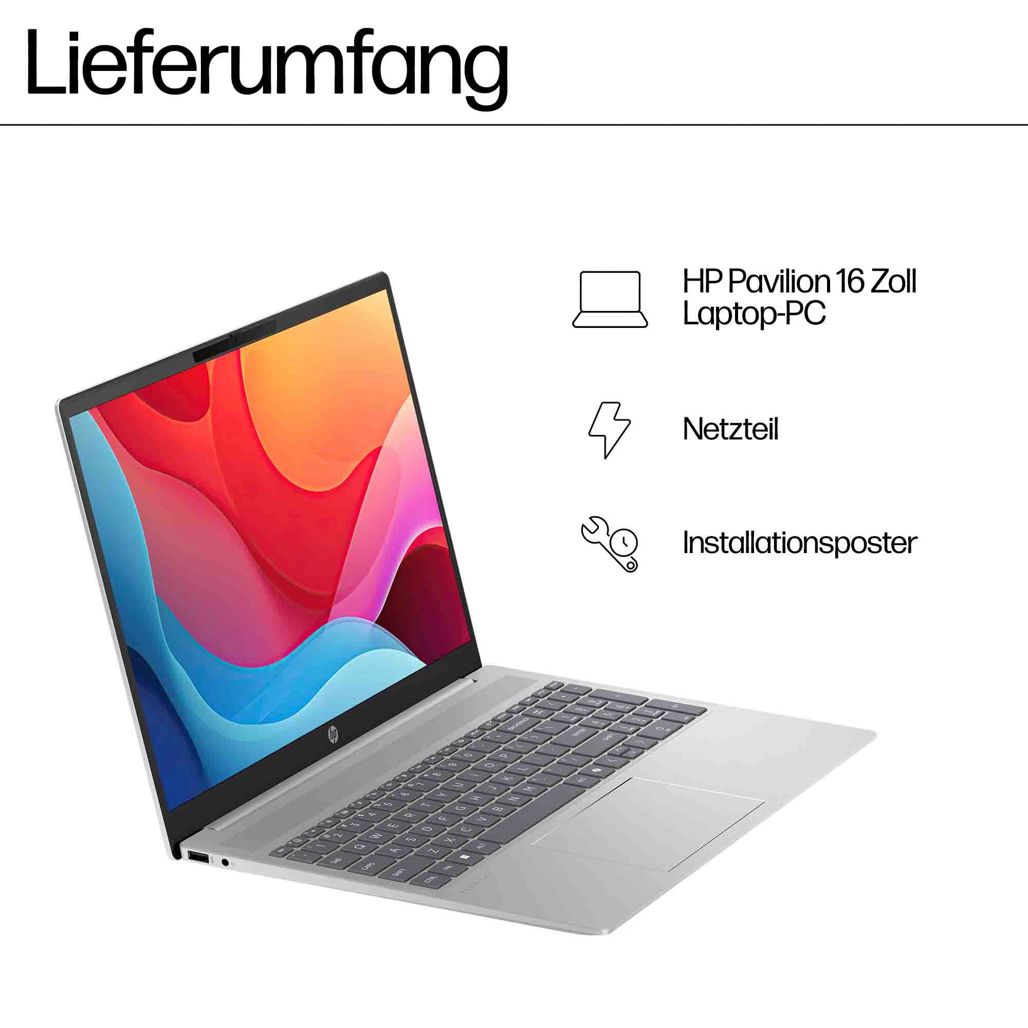 HP Notebook »Pavilion 16-ag0254ng«, 40,6 cm, / 16 Zoll, AMD, Ryzen 5, Radeon Graphics, 512 GB SSD