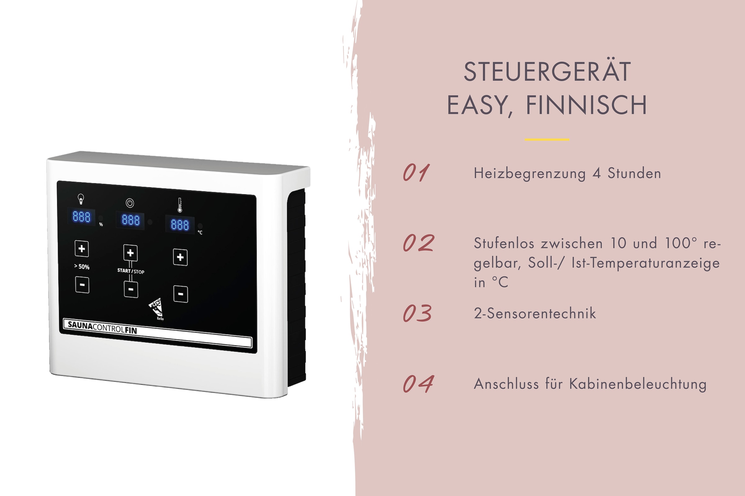 Karibu Saunahaus »Ralf« Set,  Ofen 9 KW externe Strg easy