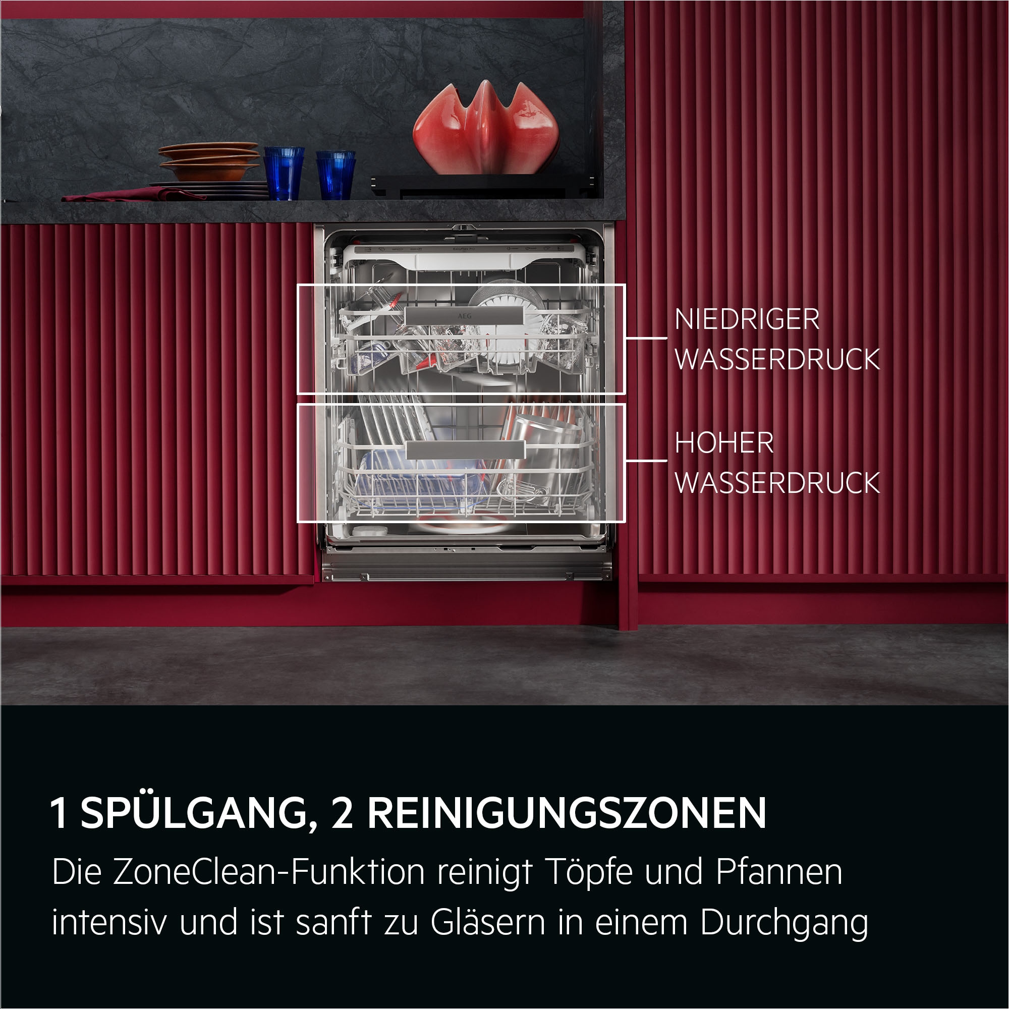 AEG vollintegrierbarer Geschirrspüler 9000 XXL »GI9700X4PC« Leise Spülmaschine 36dB ComfortLift: Be- & Entladen ohne Bücken