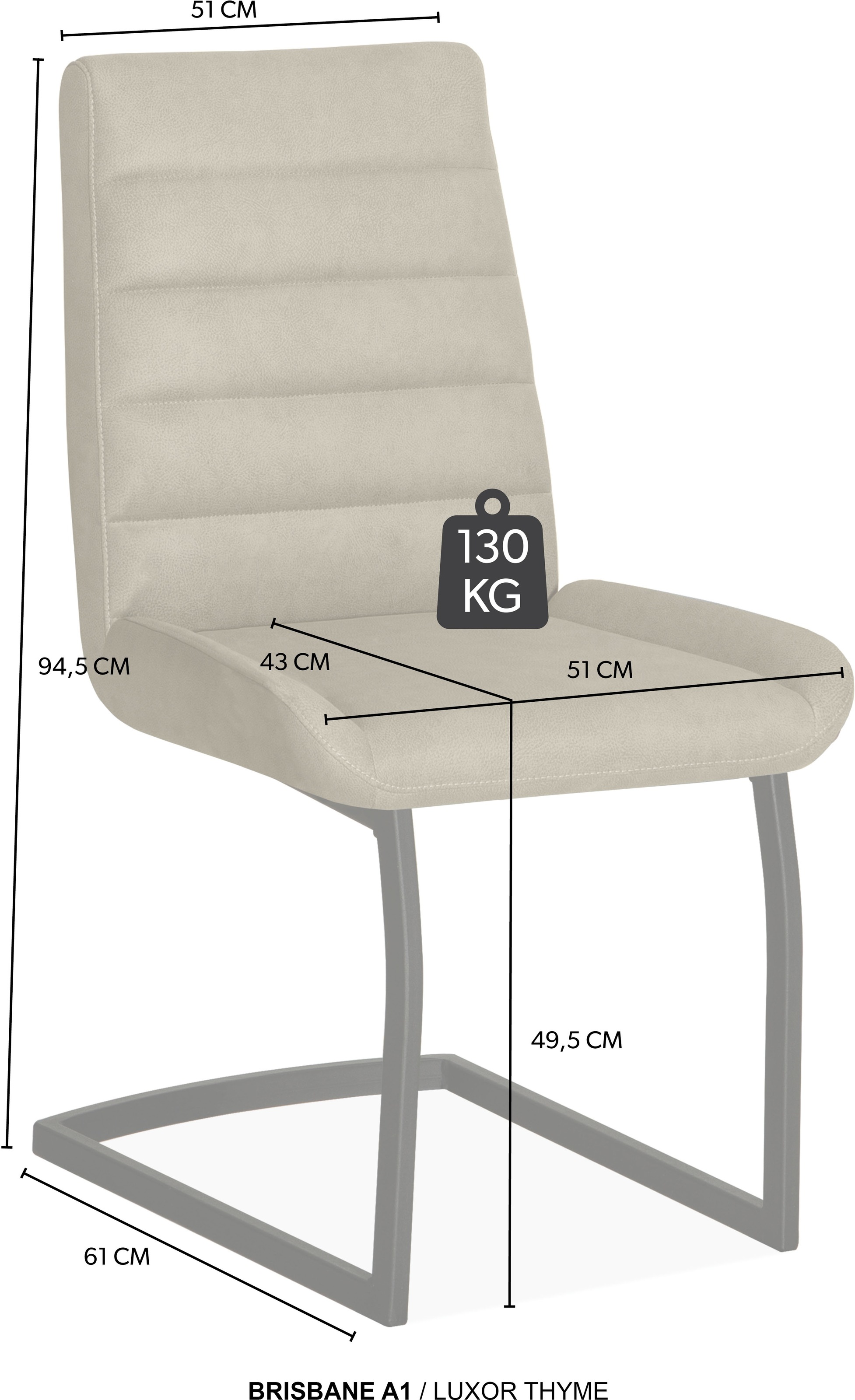 OMG Design Esszimmerstuhl »Brisbane« (Set) 1 Stk.Esszimmerstuhl, pflegeleichter Bezug