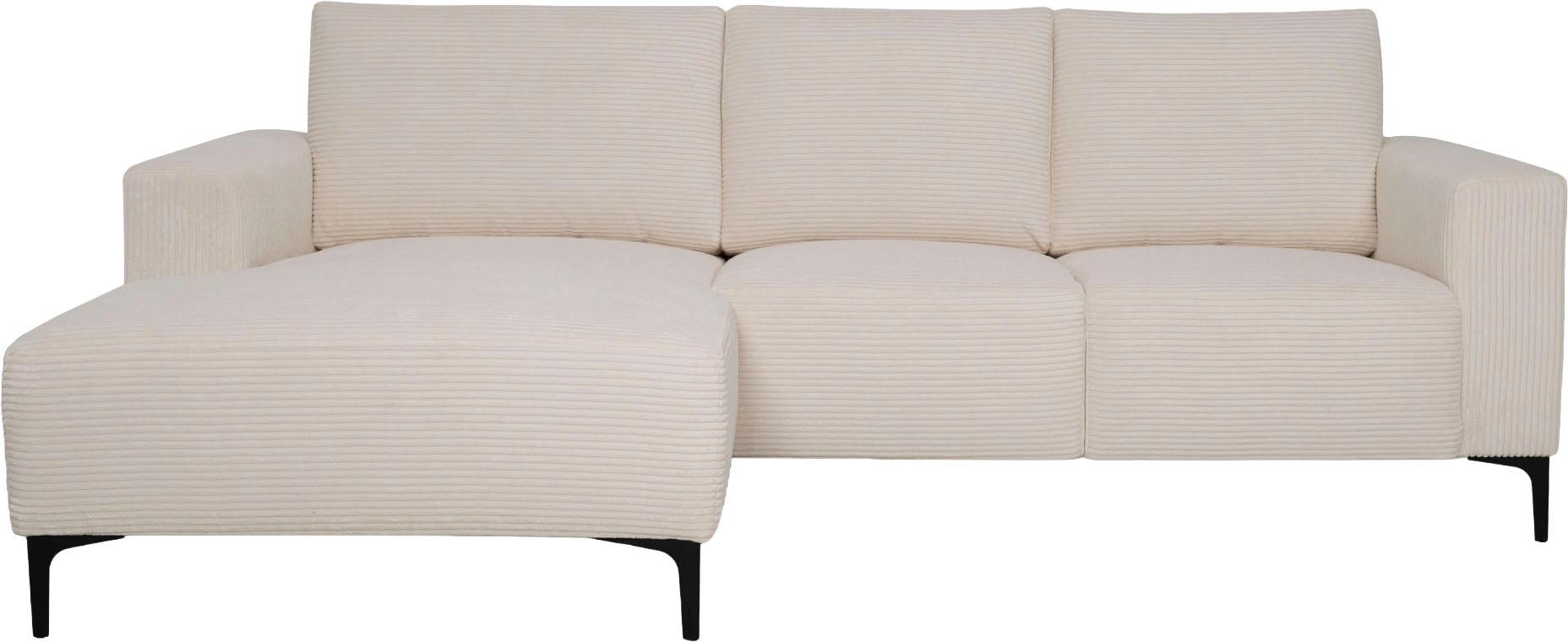 Home affaire Ecksofa »Tournon L-Form, Breite 232 cm, Breitcord« Designsofa im nordischen Stil, Wellenunterfederung, Metallfüße