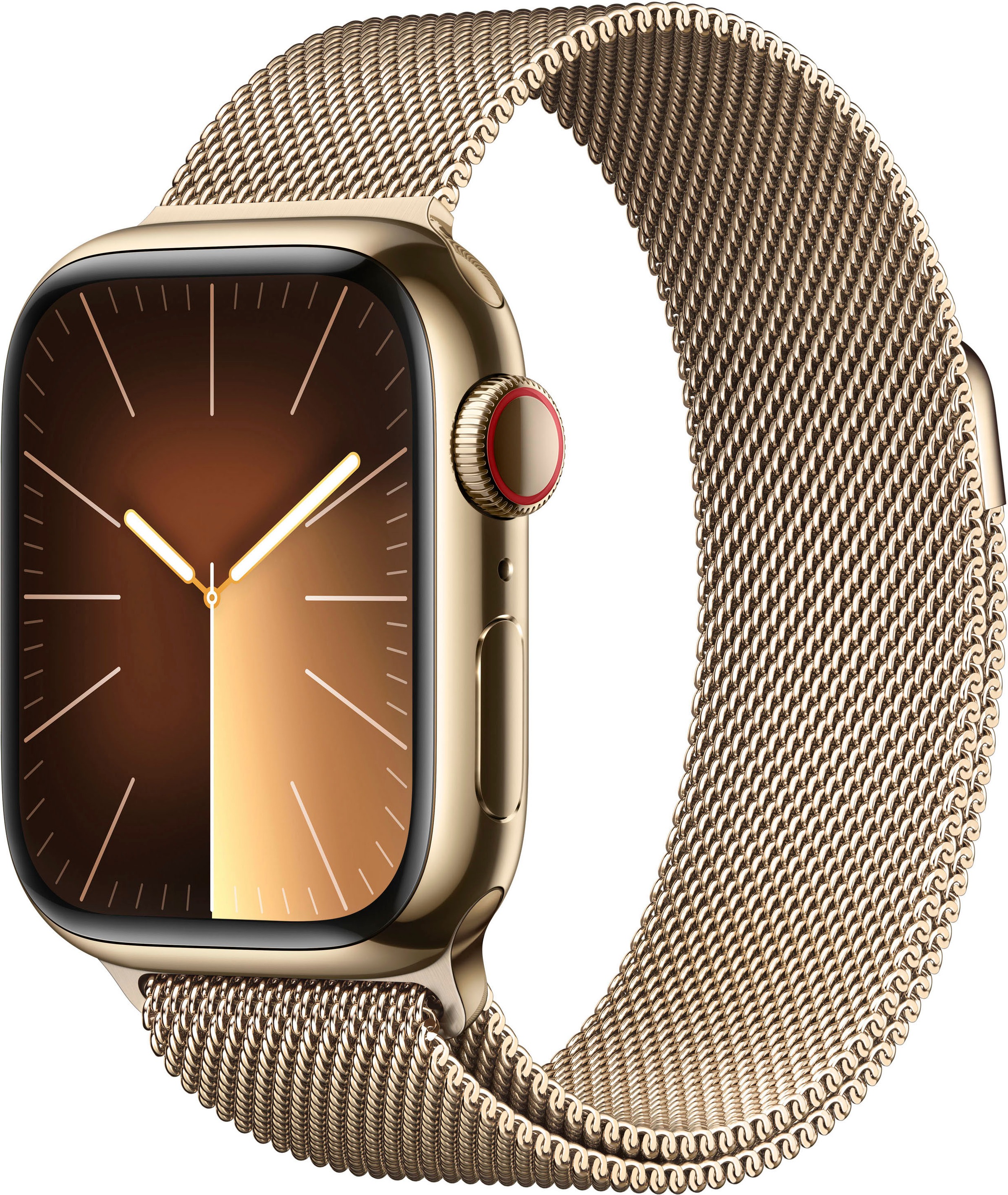 Apple Smartwatch »Watch Series 9 Edelstahl« (4,1 cm / 1,61 ′′) Watch OS 10;EKG;Blutsauerstoff App;Herzfrequenz in goldfarben, Größe One-Size