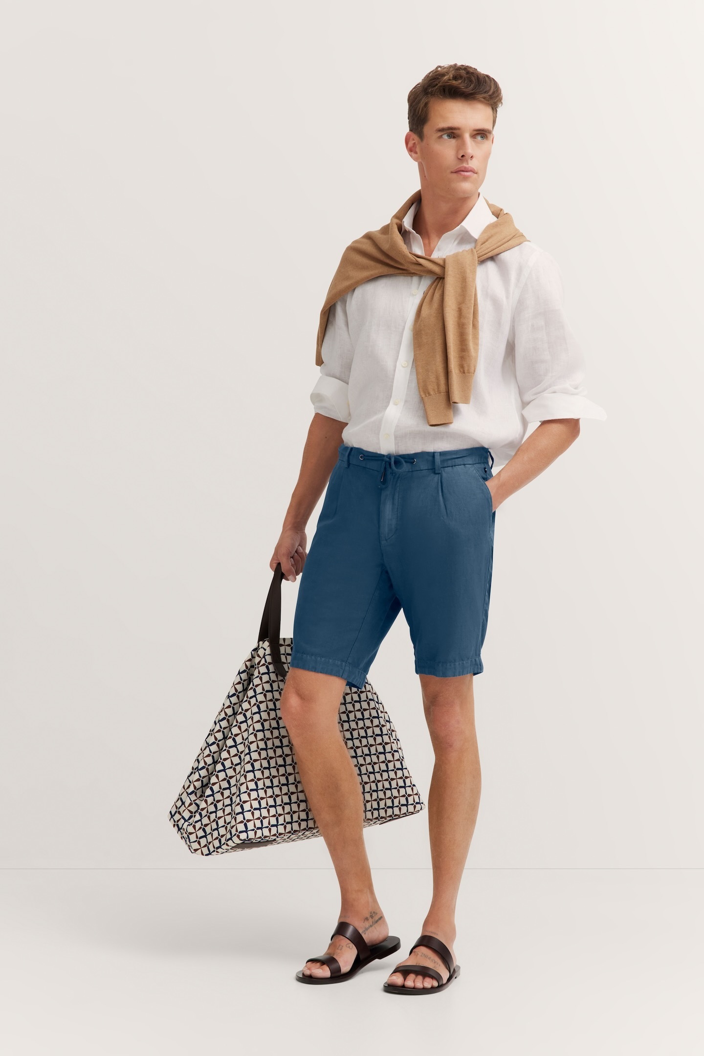 bugatti Bermudas, aus Leinen-Baumwollmix