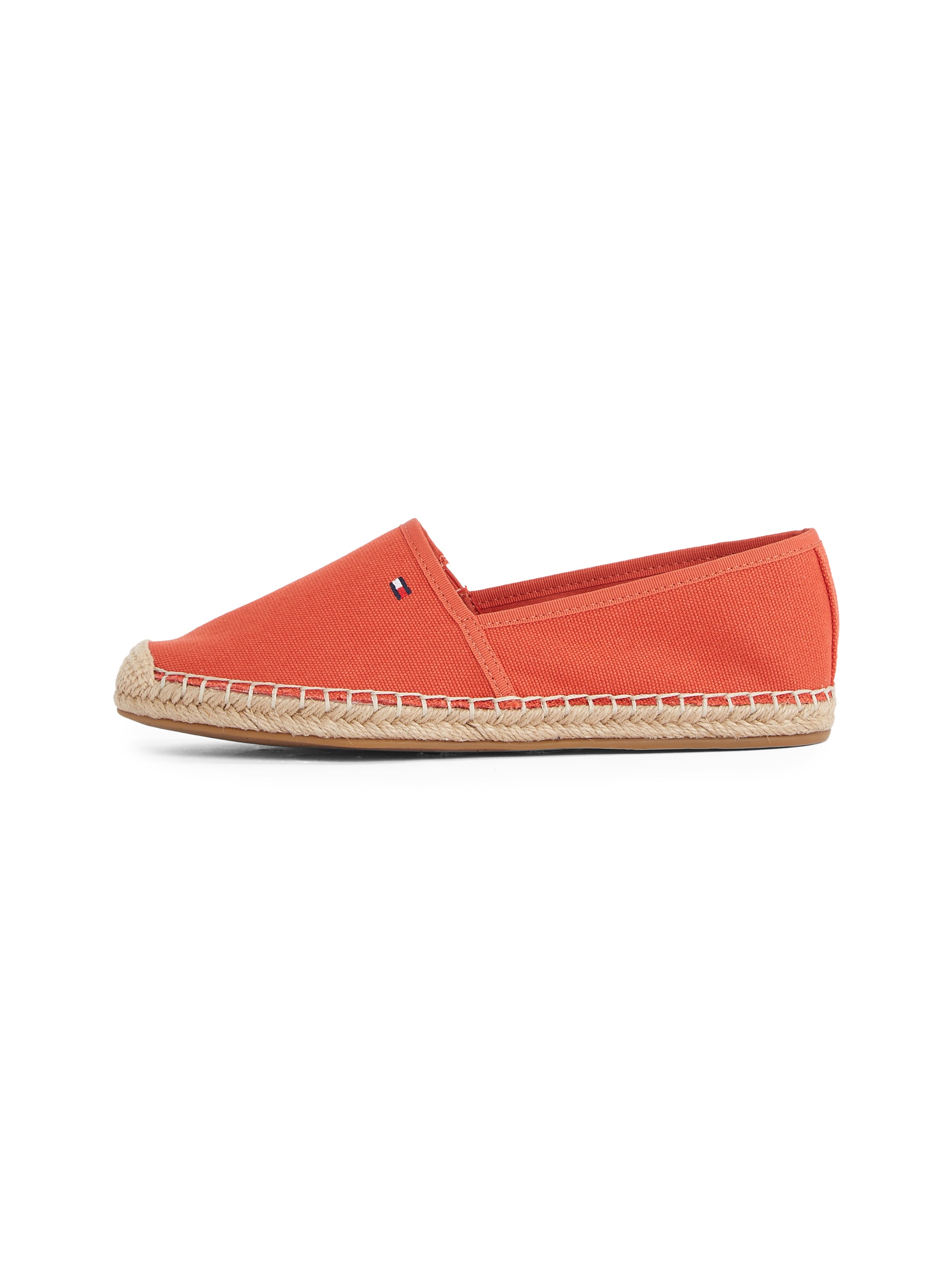Tommy Hilfiger Espadrille »FLAG CANVAS ESPADRILLE«, Slipper, Flats, Bequemschuh mit Bastbezug und Ziernähten