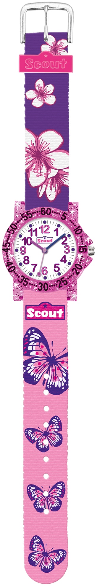 Geschenk Quarzuhr als OTTO Scout ideal Schmetterling- IT-Collection, Lernuhr, Glitzer, bestellen Blumenmotiv, 280375013«, bei und »The