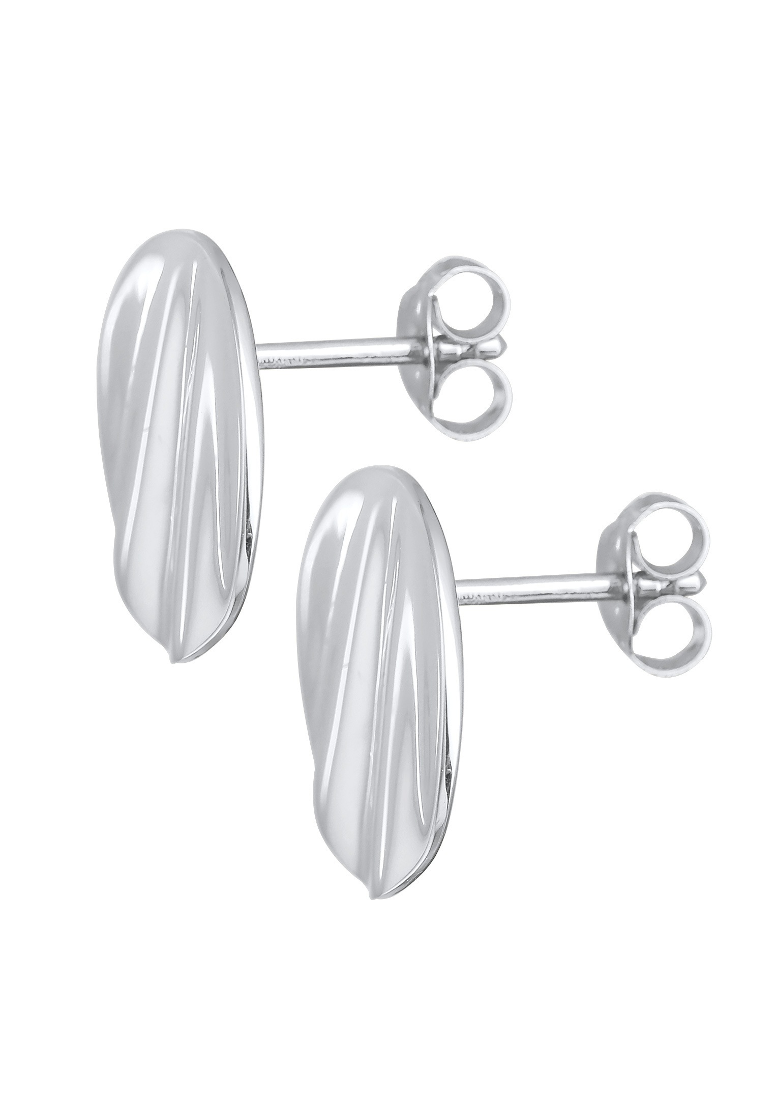 Elli Paar Ohrstecker »Ohrringe Ohrstecker Disc Plättchen Welle Rund 925er Silber«