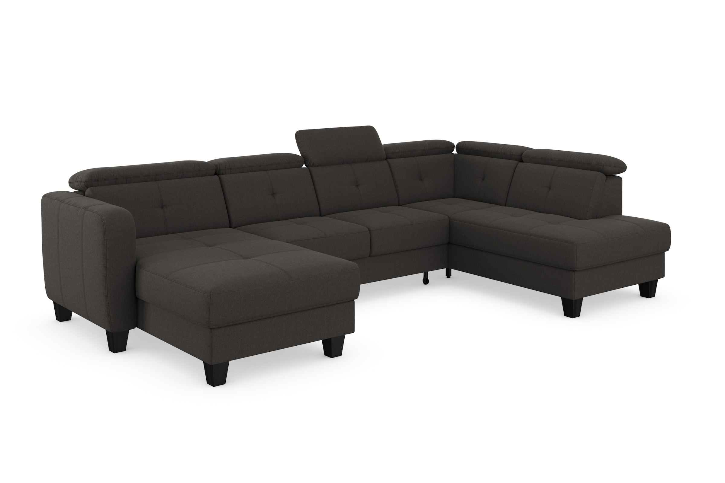 sit&more Wohnlandschaft »Belluci U-Form«, Kopfteilverstellung und Federkern, wahlweise mit Bettfunktion