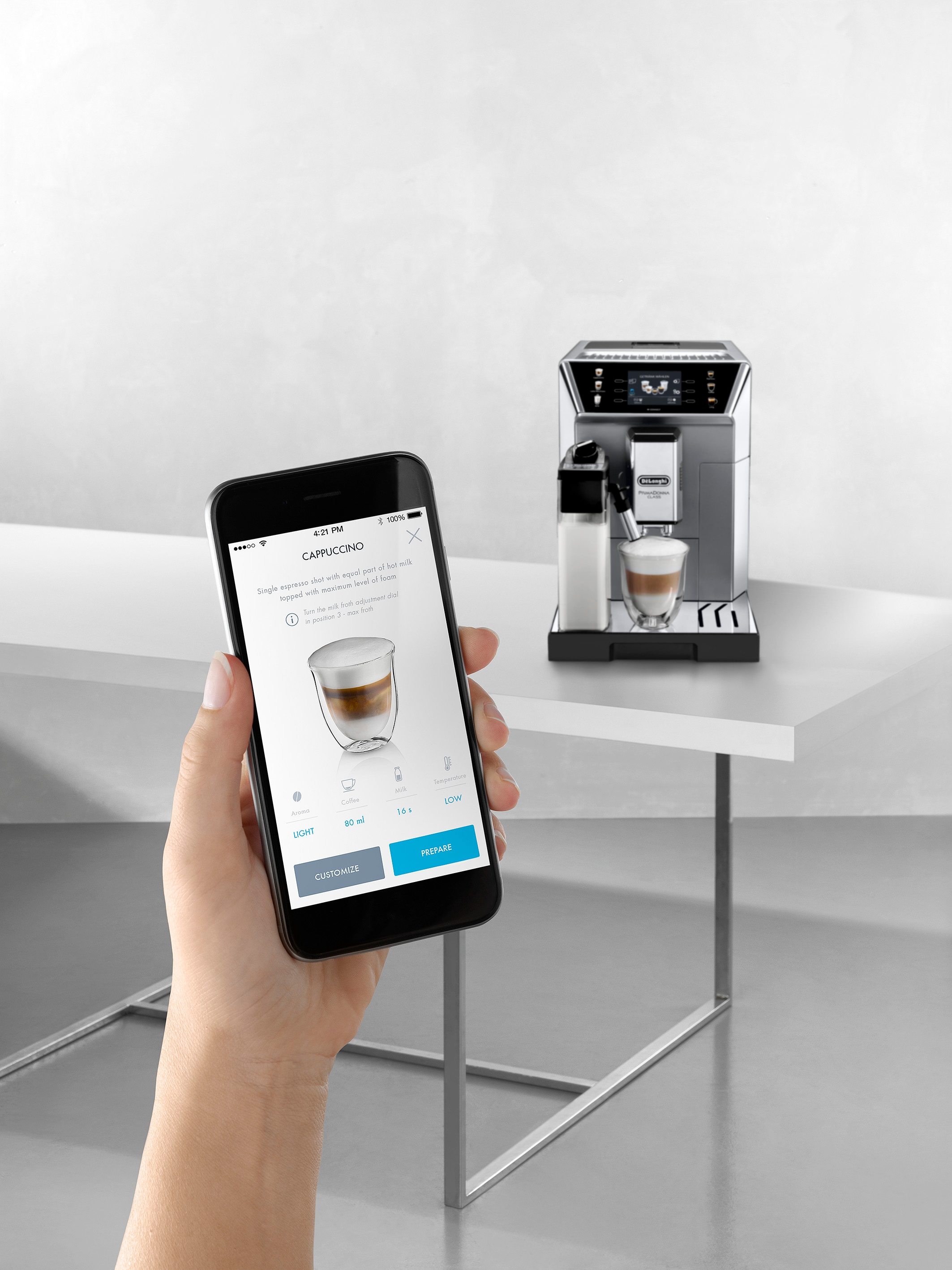 De'Longhi Kaffeevollautomat »PrimaDonna Class ECAM550.65.SB - Perfekter Milchschaum, Edelstahl«, 13 Rezepte, 5 Kaffeestärken & individuelle "Mein Kaffee" Funktion