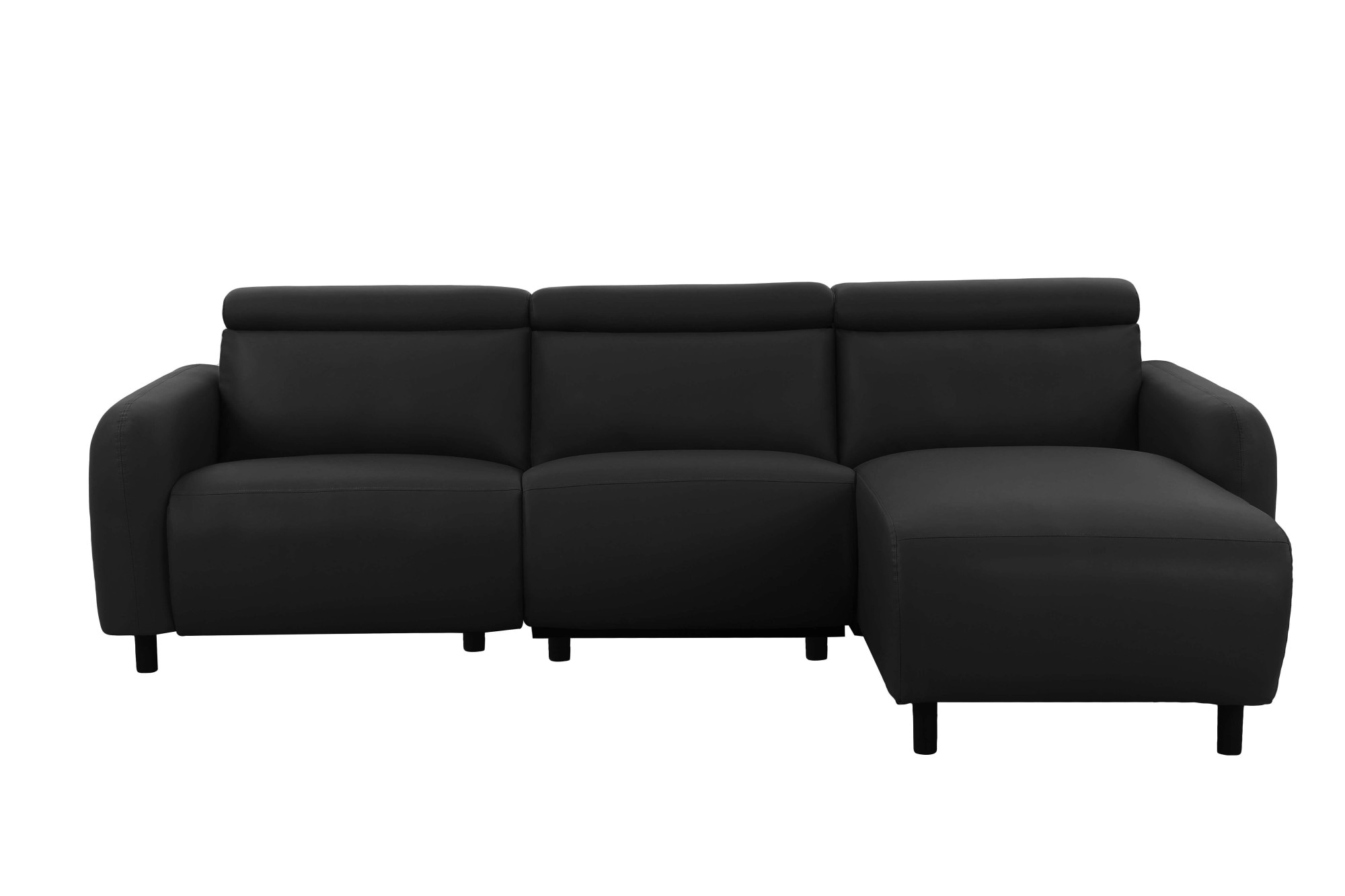 Home affaire Ecksofa »SKAANE Kunstleder, L-Form, 274 cm, manuelle u. elektrische Funktion,«, rundes Design, Kopfteilverstellung, Federkernpolsterung