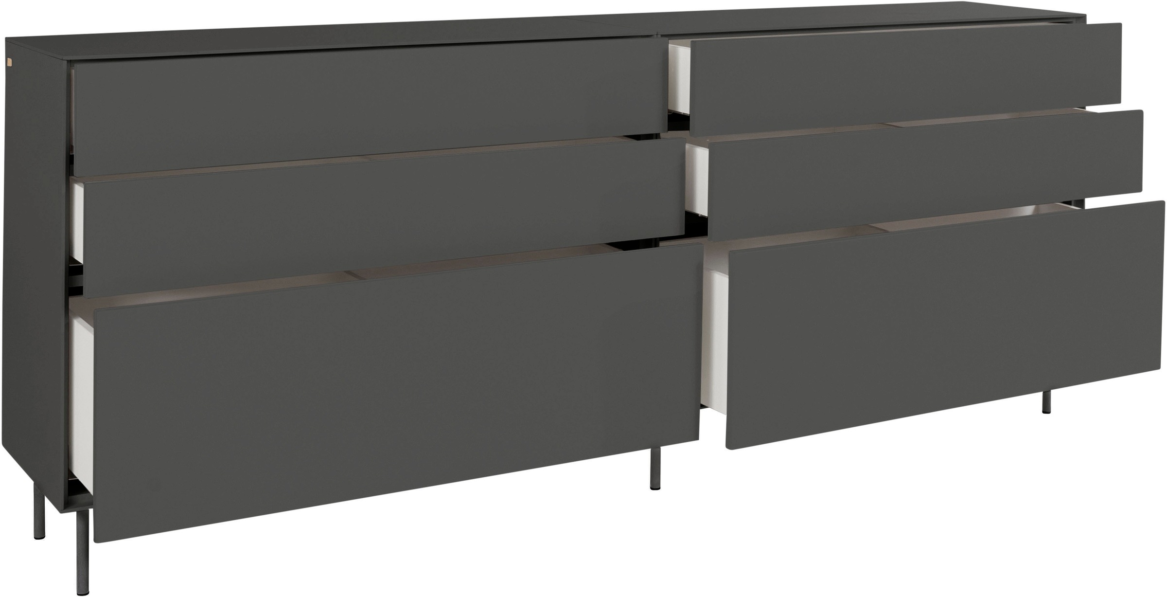 LeGer Home by Lena Gercke Sideboard »Essentials«, (2 St.), Breite: 224cm, MDF lackiert, Push-to-open-Funktion