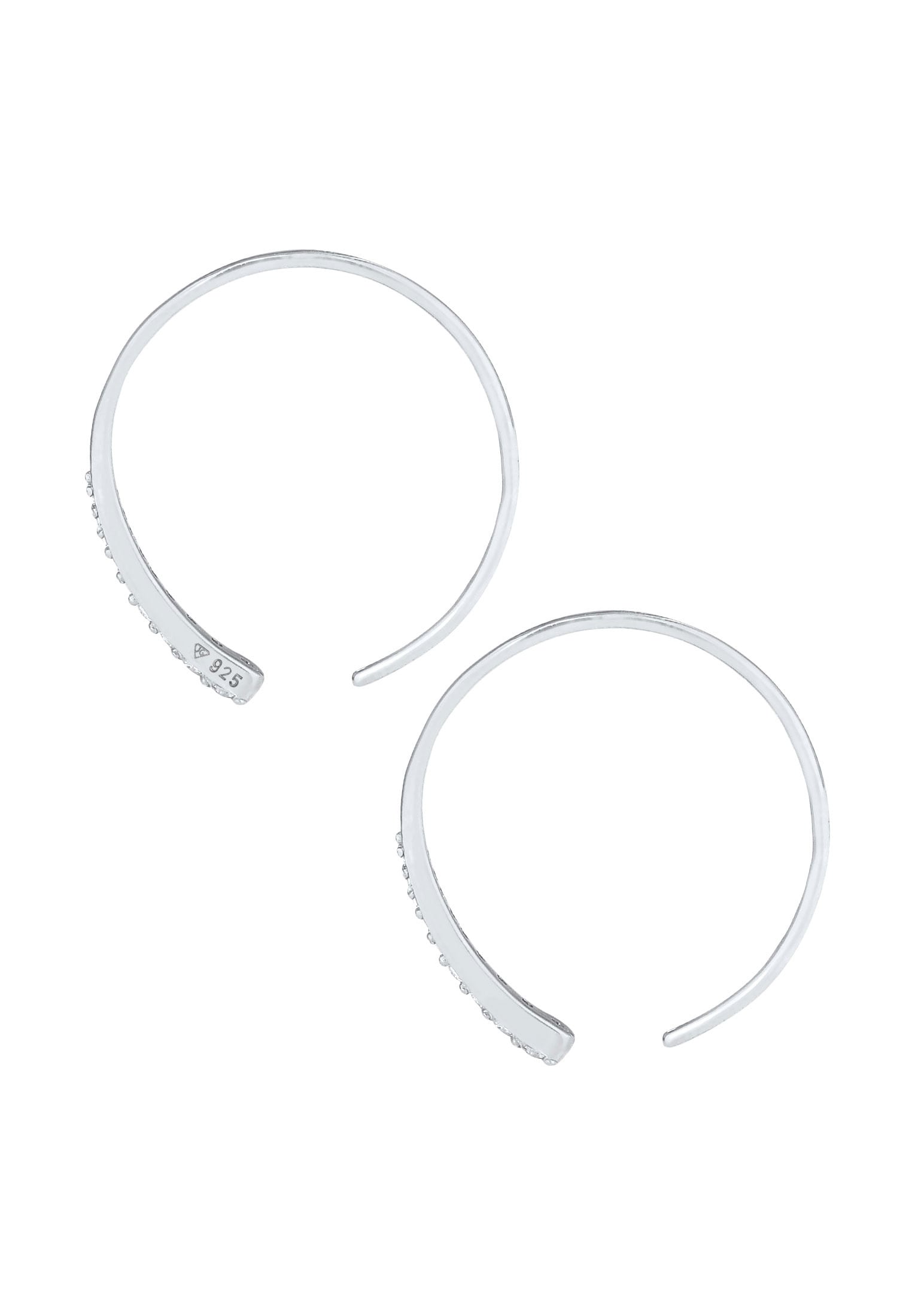 Elli Paar Creolen »Ohrringe Creolen Basic Zirkonia 925 Silber«