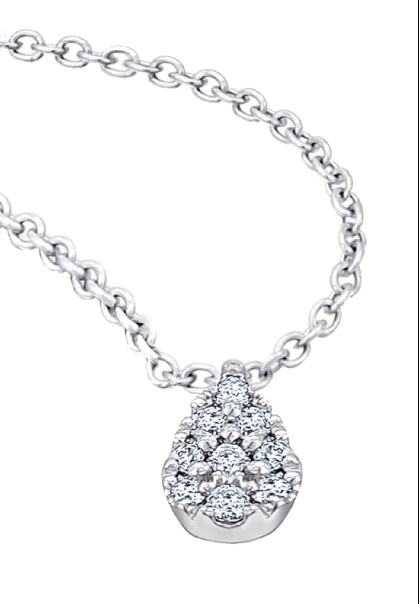 Goldkette »0.04 ct Diamant Brillant Halskette aus 585 Weißgold  45 cm«