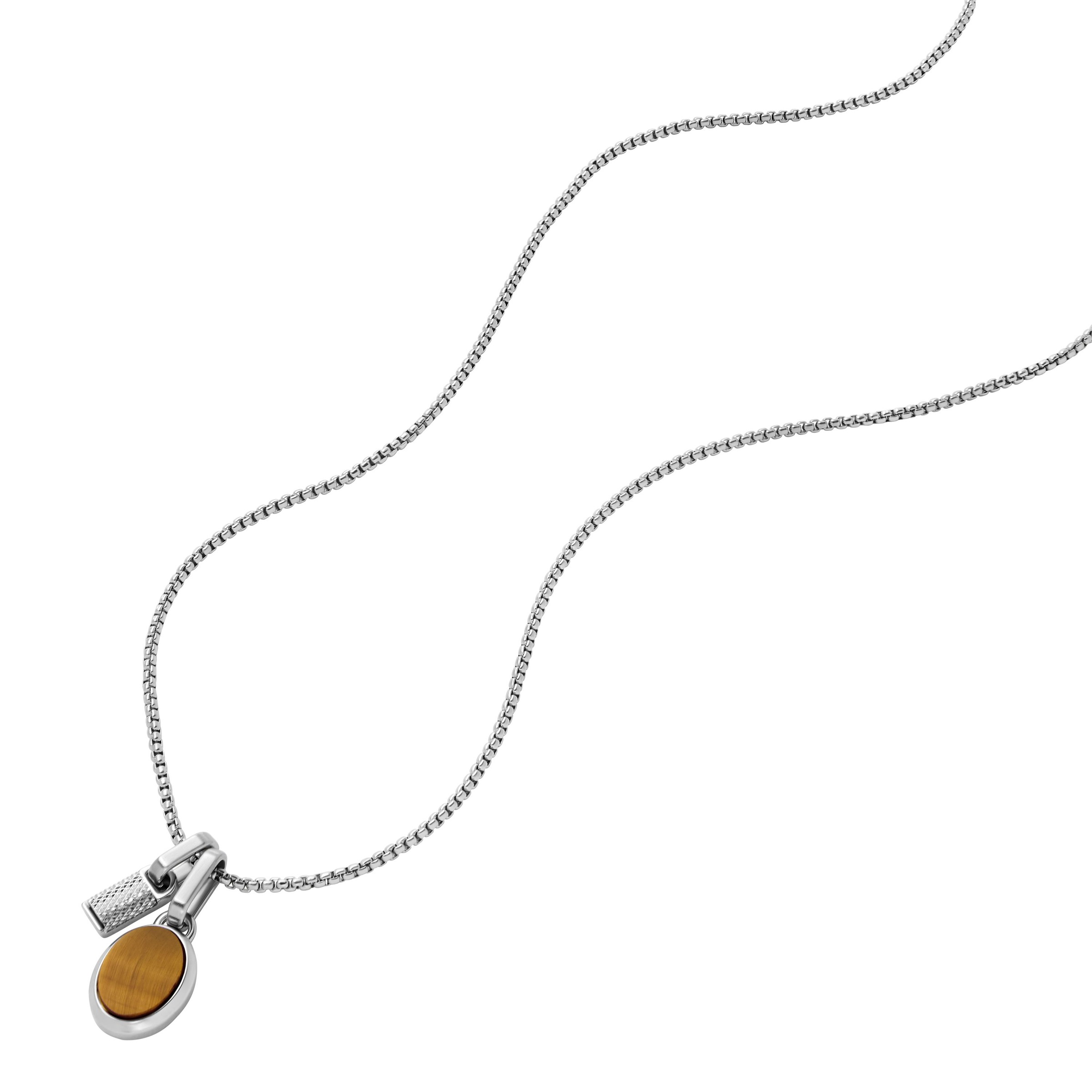 Fossil Kette mit Anhänger »Schmuck Geschenk Edelstahl JEWELRY«, (Set, 3 tlg.), mit Tigerauge