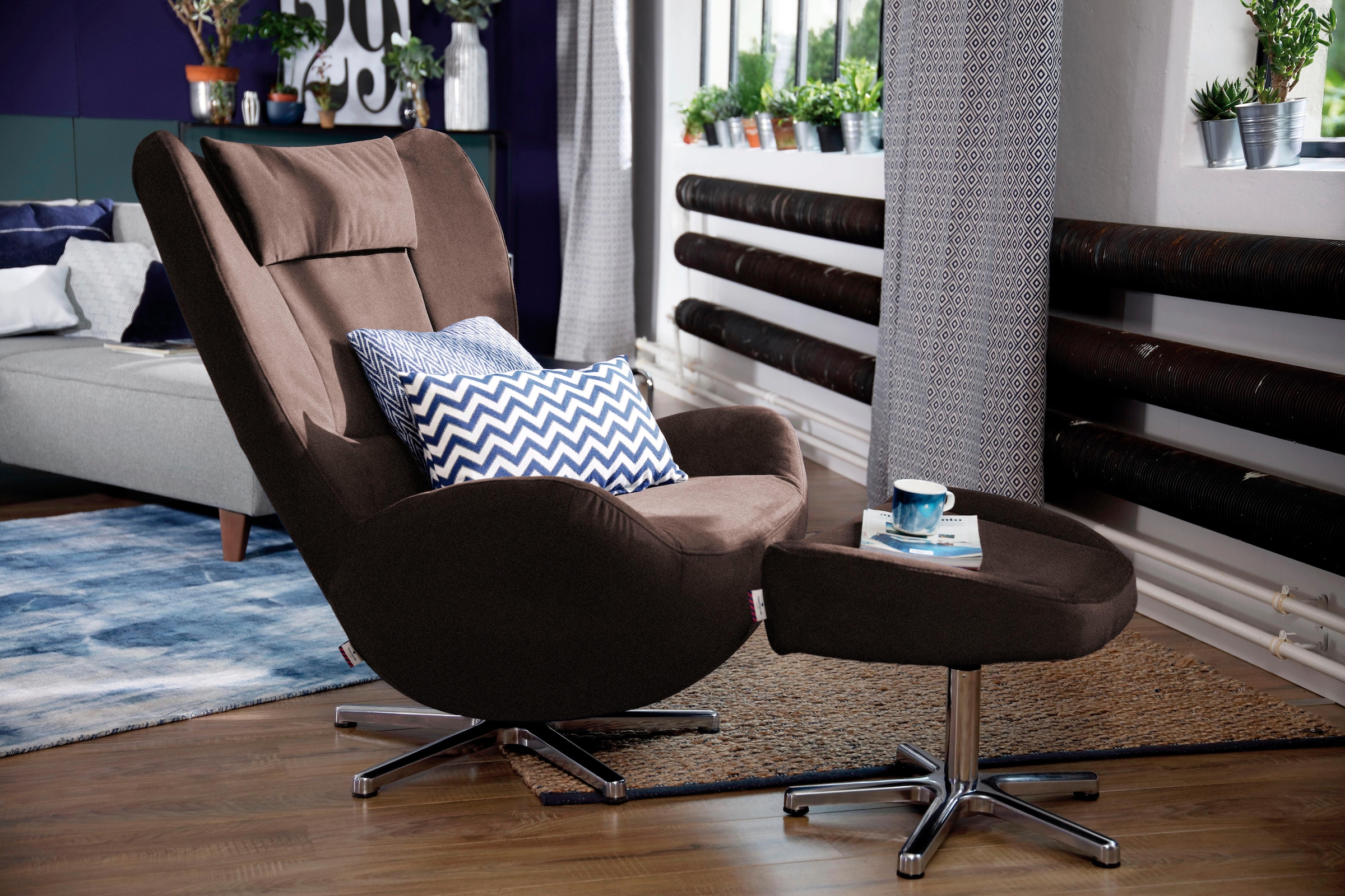 PURE«, Chrom mit TOM TAILOR OTTO HOME Metall-Drehfuß Shop Online in Loungesessel »TOM