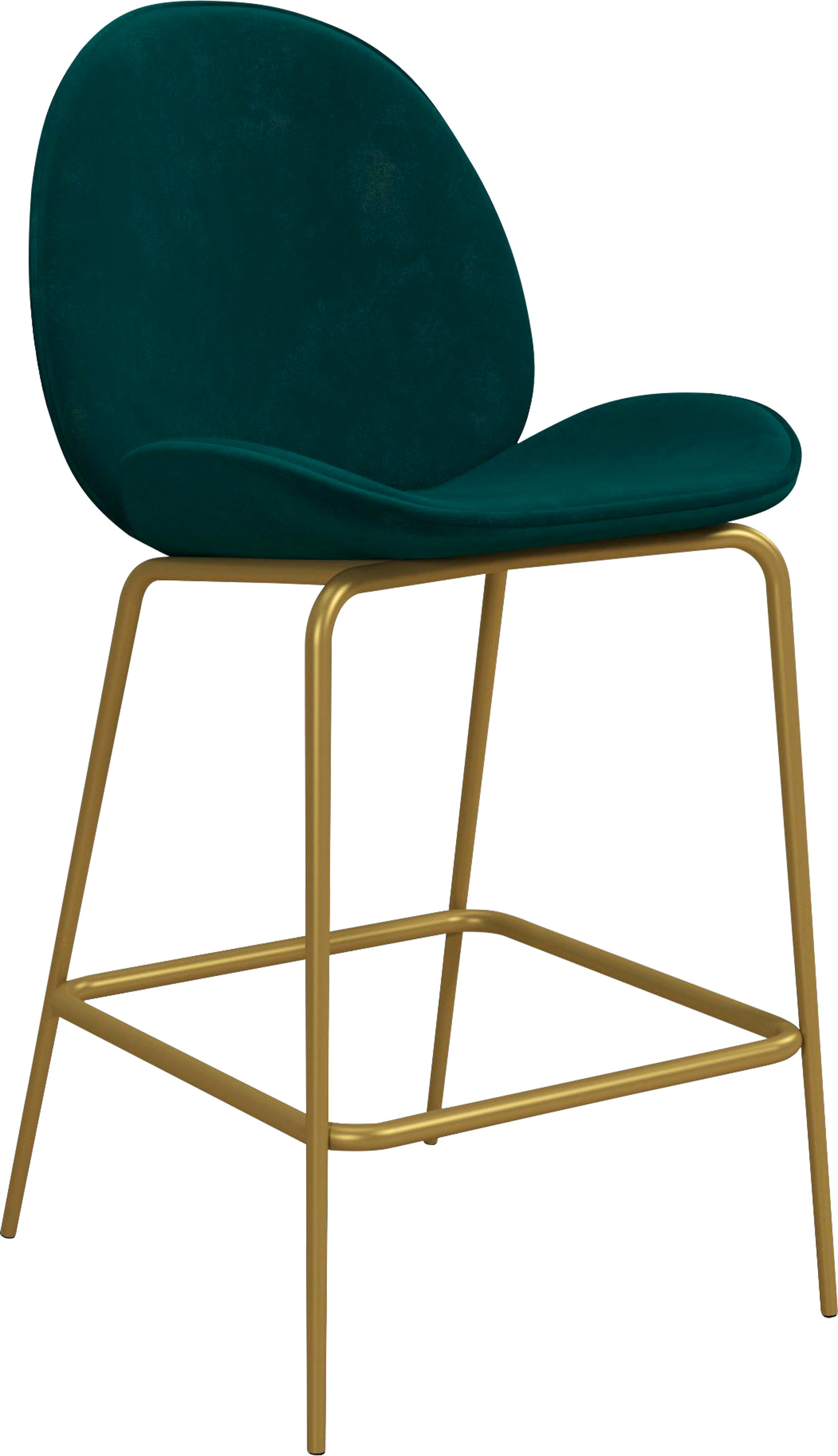 CosmoLiving by Cosmopolitan Barhocker »Astor«, (1 St.), Sitz und Rücken gepolstert, messingfarbenenes Gestell, Sitzhöhe 63 cm