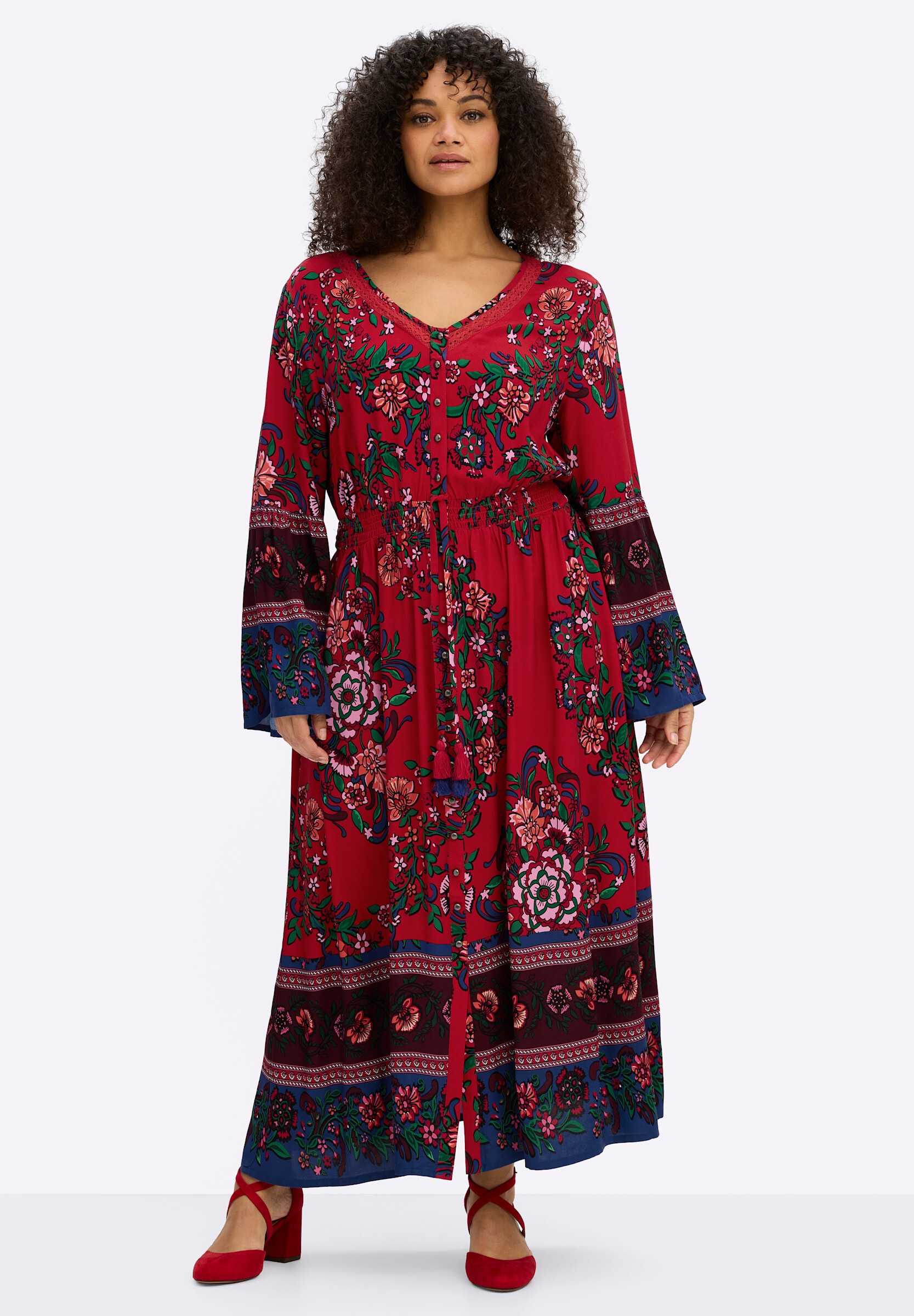 sheego by Joe Browns Maxikleid »Kleid Maxikleid im Boho-Stil« Ohne Tasche