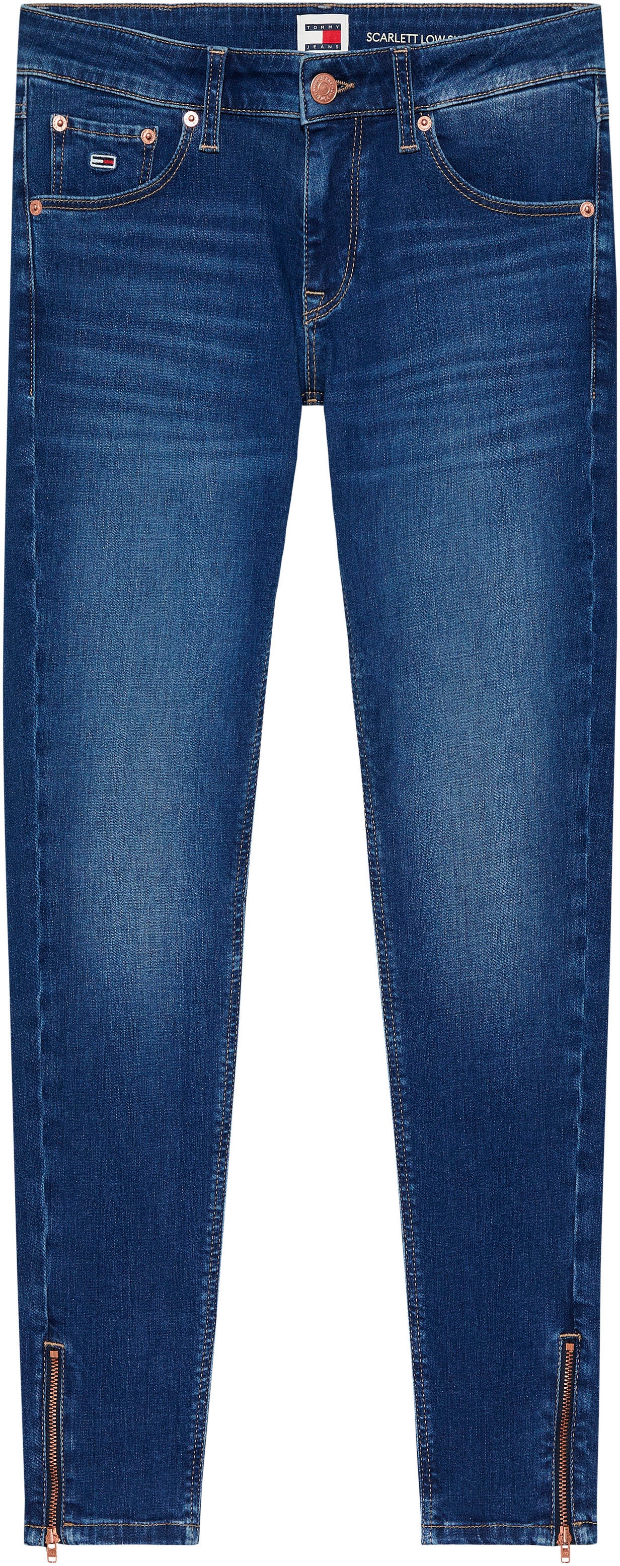 Tommy Jeans Skinny-fit-Jeans »SCARLETT LW SKN ANK ZIP AH1239«, mit Lederlogopatch