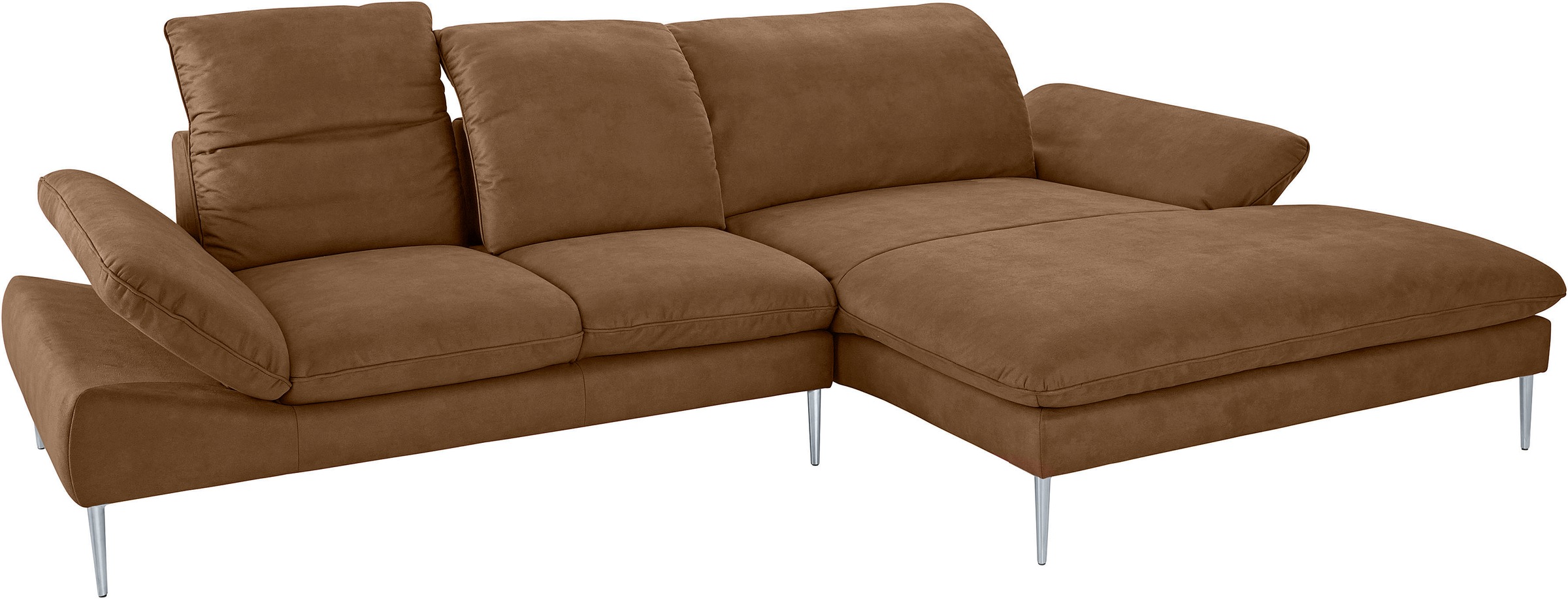 W.SCHILLIG Ecksofa »enjoy&MORE, Designsofa, elegant und bequem, L-Form«, mit Sitztiefenverstellung, Füße silber matt, Breite 310 cm