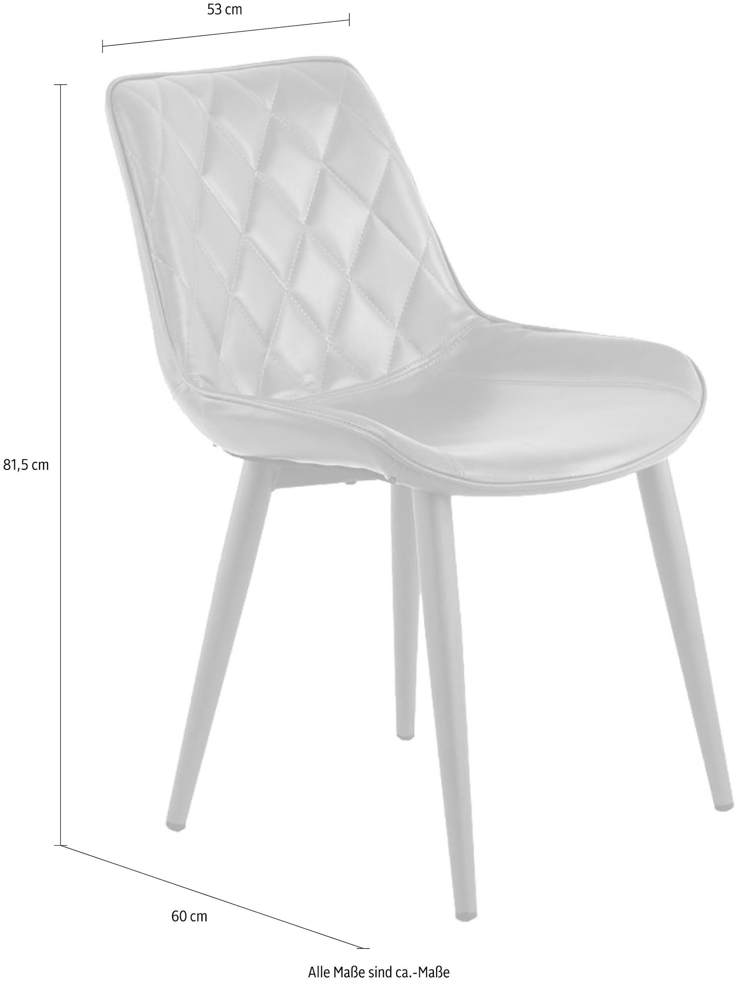 Kayoom Stuhl »Cecil 110 2er-Set,moderne Farben,Rückenlehne mit stilvollem Nahtmuster« (Set) 2 Stk.pflegeleicht, strapazierfähig, komfortable Schaumstoff-Sitzfläche