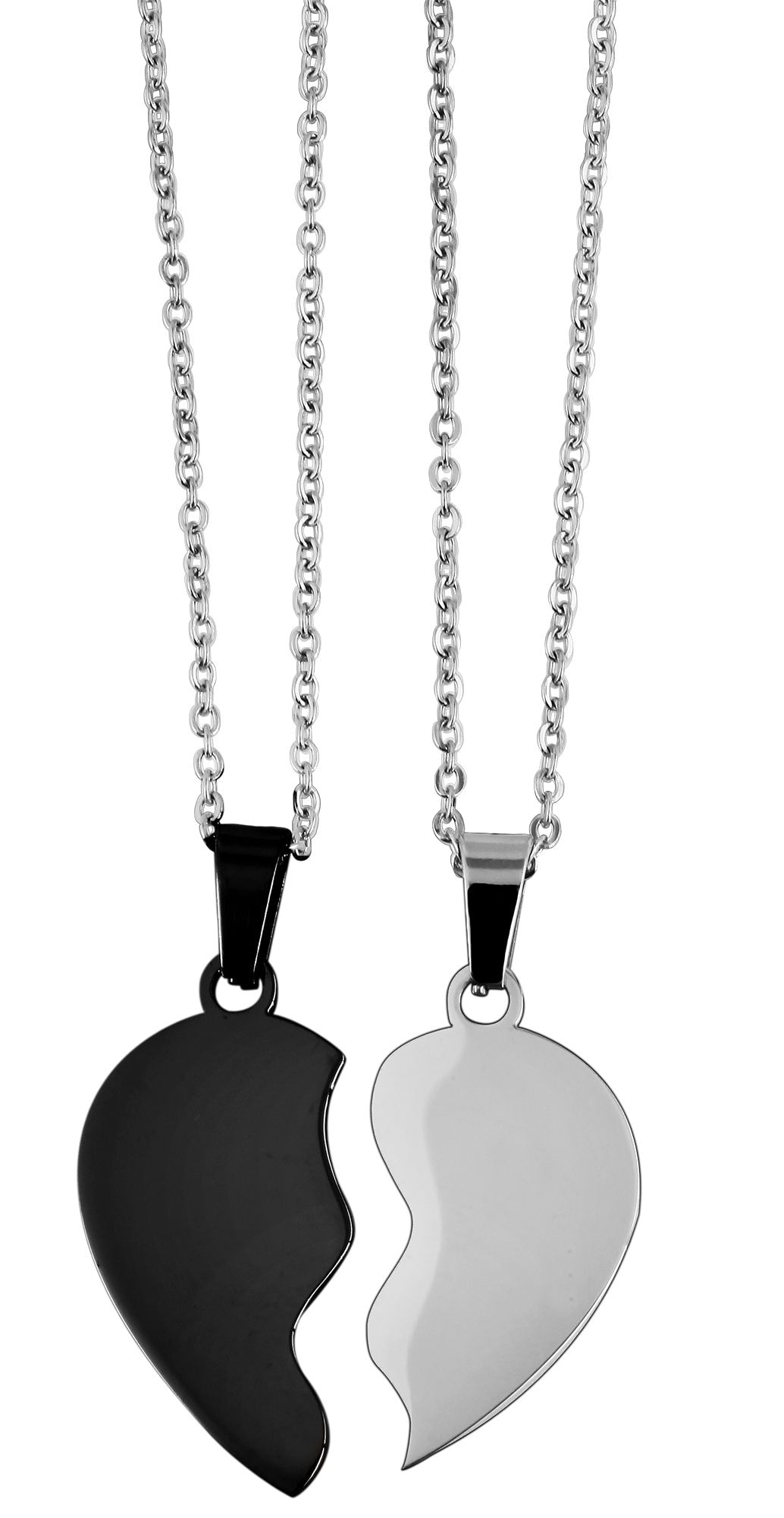 Adelia´s Gliederkette »Unisex Halskette ¿ Herz aus Edelstahl 43 cm«